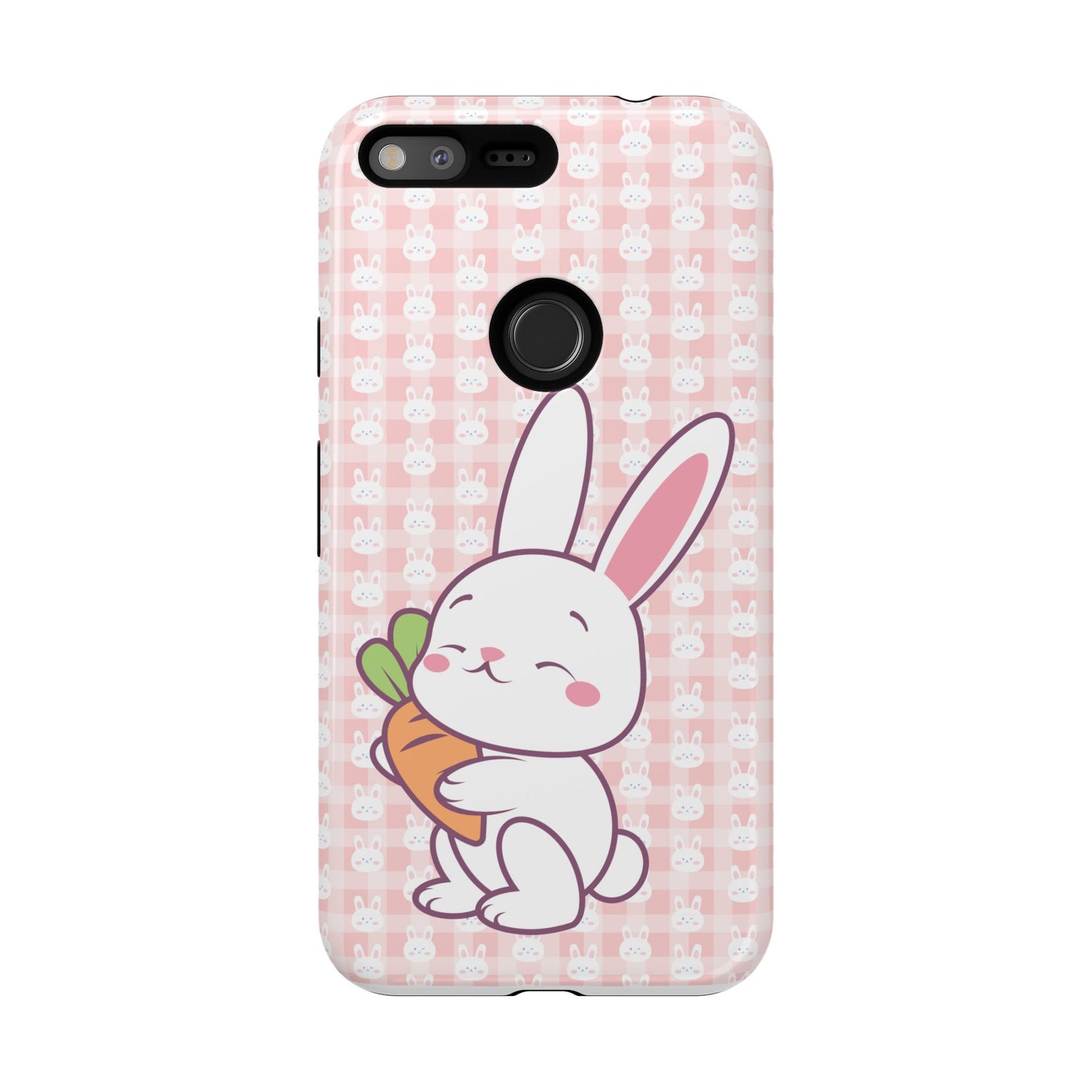 Google Pixel Phone Cases, Cute Bunny Carrot Design - Protective Cover, Easter Gift, Animal Lover Accessory, Hard Shell Protector, Easter Bunny Phone Case