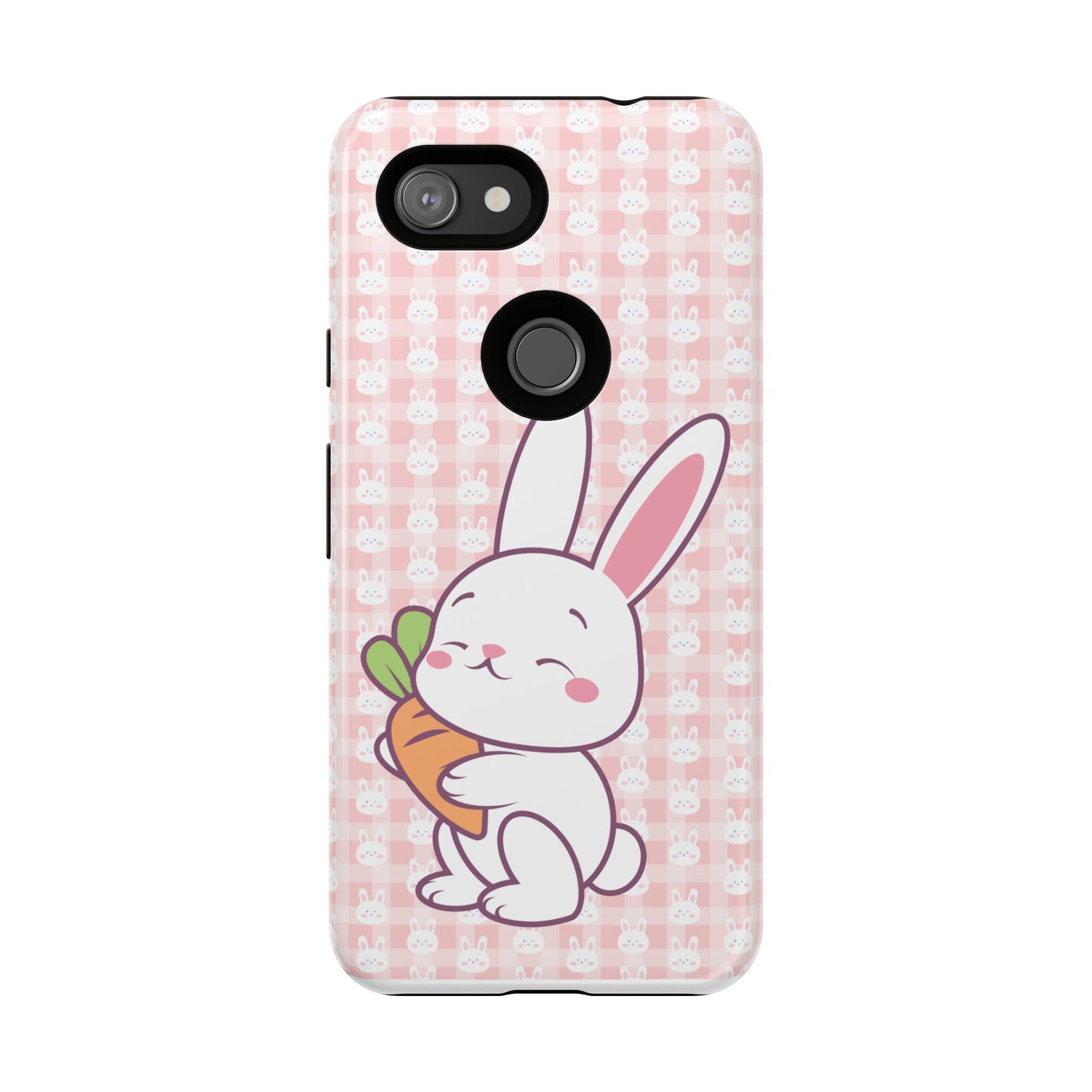 Google Pixel Phone Cases, Cute Bunny Carrot Design - Protective Cover, Easter Gift, Animal Lover Accessory, Hard Shell Protector, Easter Bunny Phone Case
