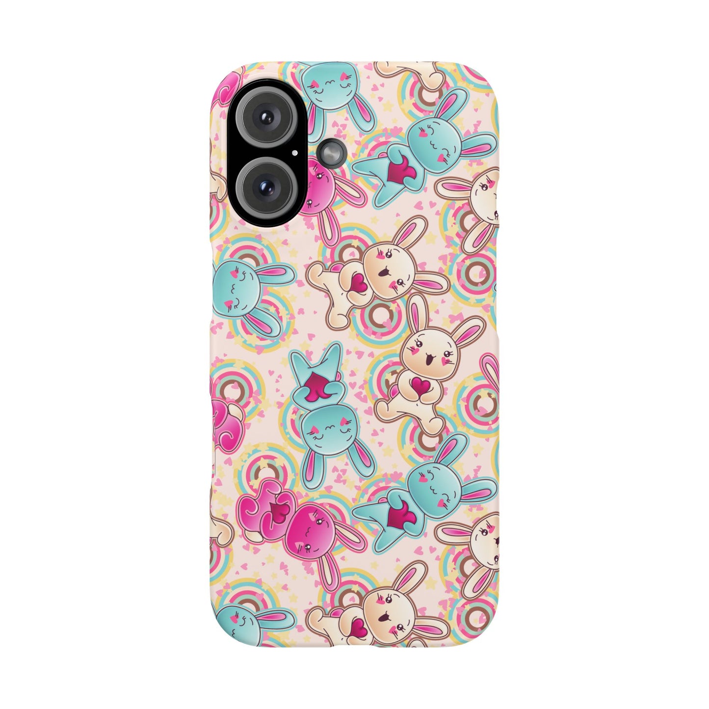 Colorful Bunny Snap Case for iPhone | Cute Bunny Phone Cover