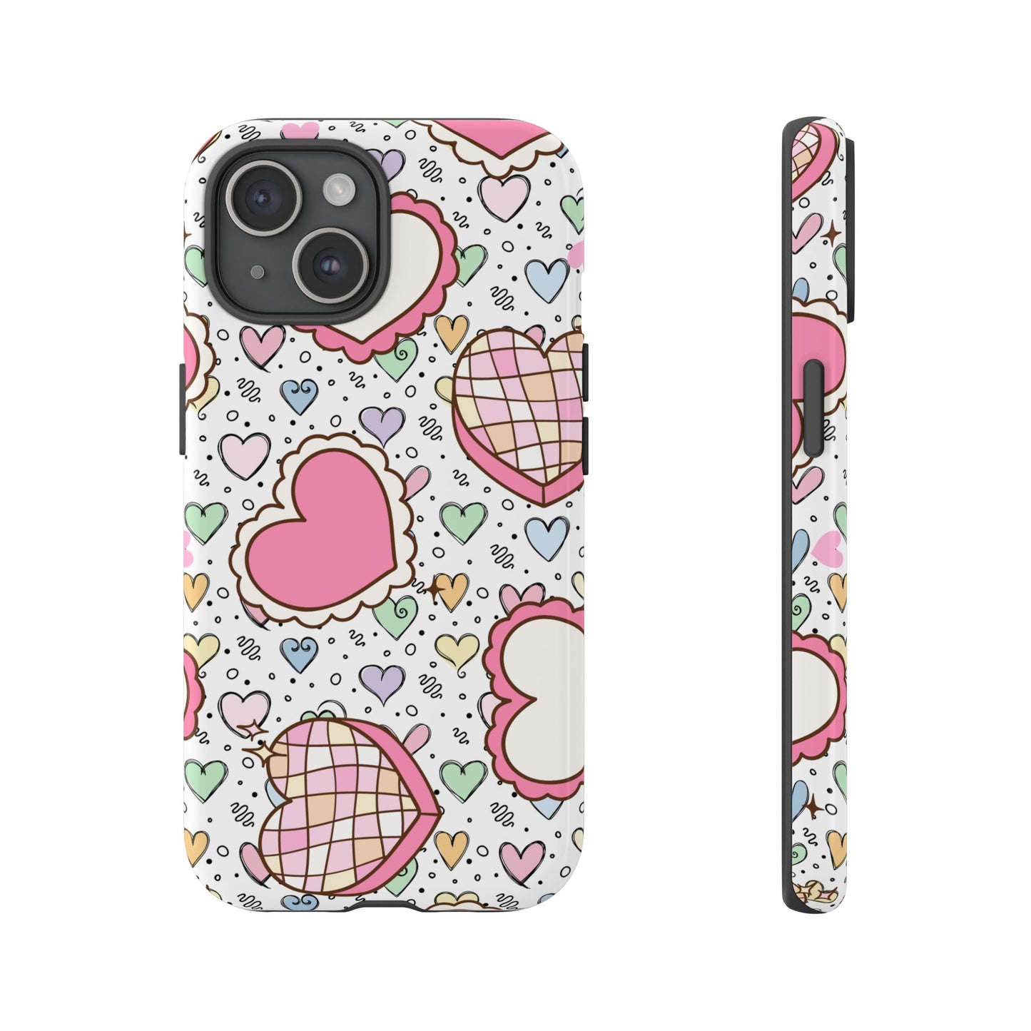 Cute Heart Pattern Phone Case - Tough Cases for Valentine's Day & Everyday Use