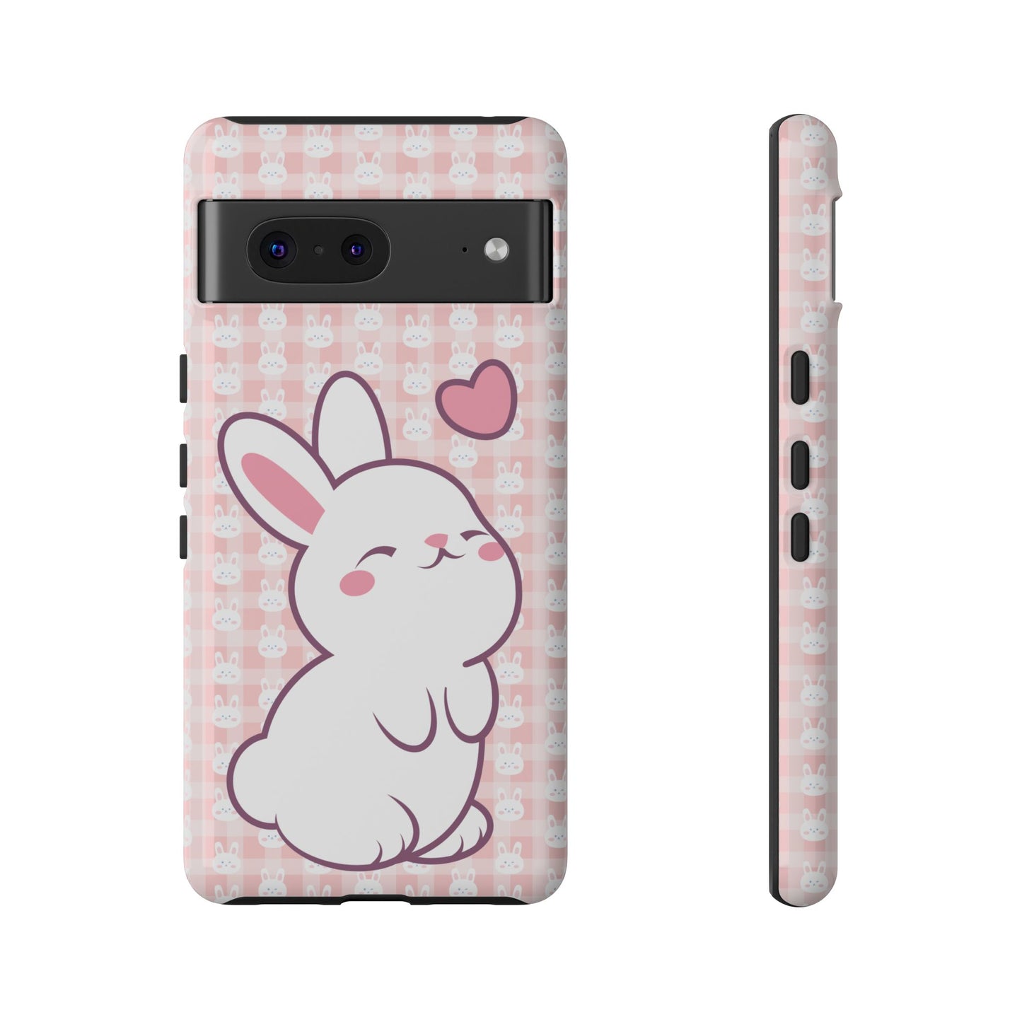 Google Pixel Phone Case, Cute Lovely Bunny Kawaii Tough Cases, Rabbit Animal Lover Gift, Protective Cover, Adorable Pink Design, Easter Accessory, Hard