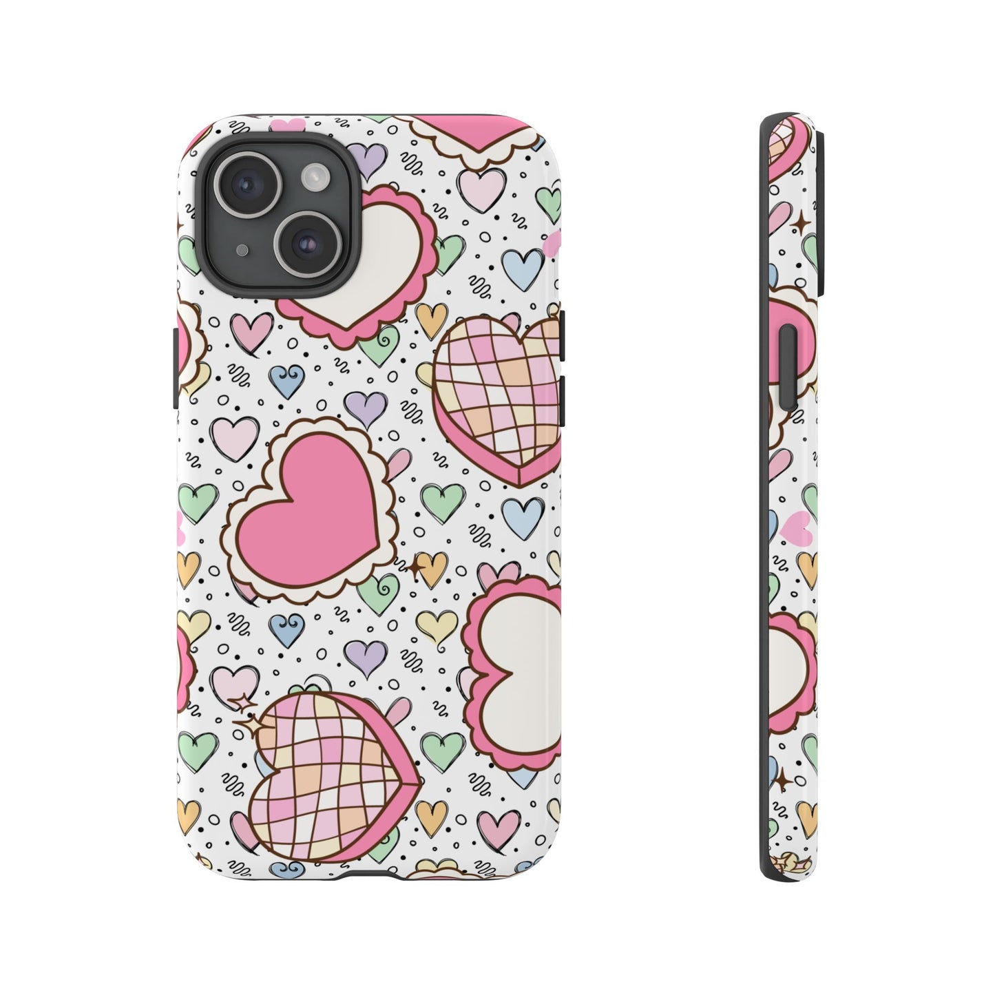 Cute Heart Pattern Phone Case - Tough Cases for Valentine's Day & Everyday Use