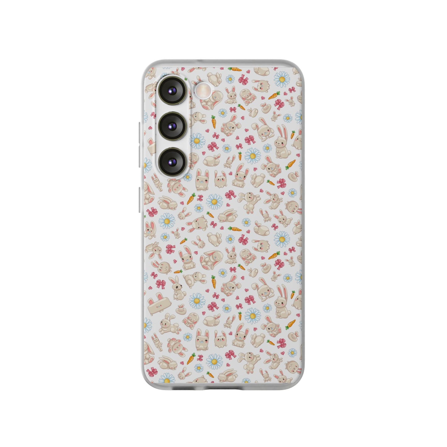 Cute Wallpaper Bunny Flexi Cases for iPhone and Samsung Accessories, Spring, Easter Gift, Animal Print, Pastel Aesthetic, Cute Phone Covers