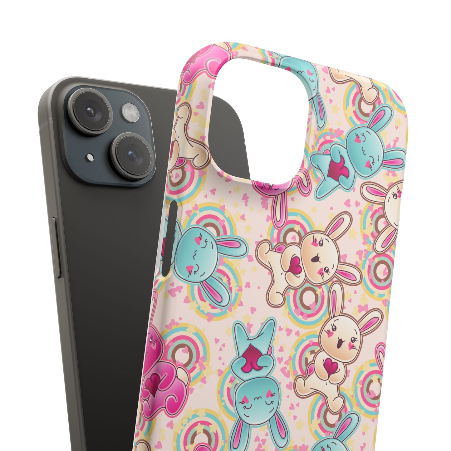 Colorful Bunny Snap Case for iPhone | Cute Bunny Phone Cover