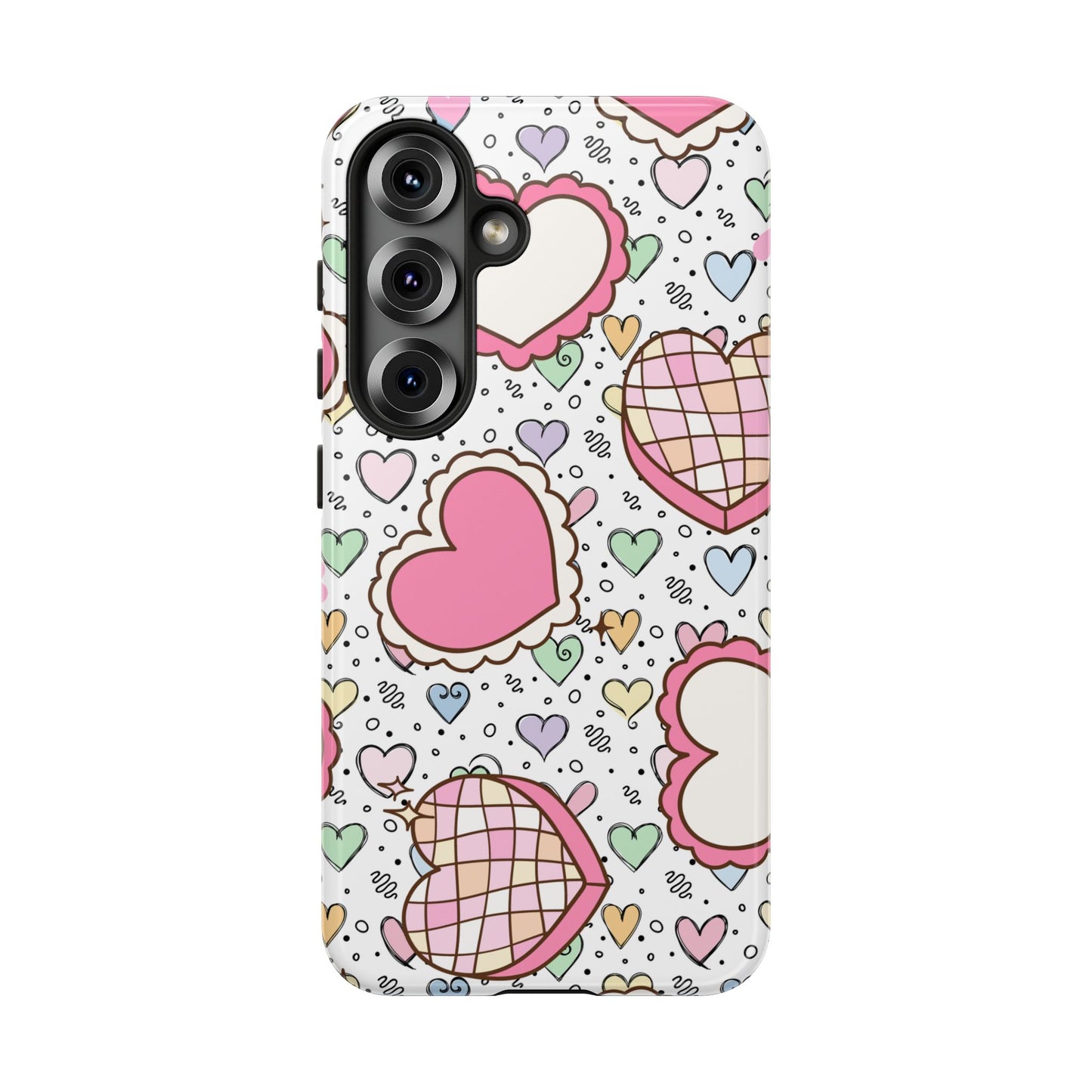 Cute Heart Pattern Phone Case - Tough Cases for Valentine's Day & Everyday Use