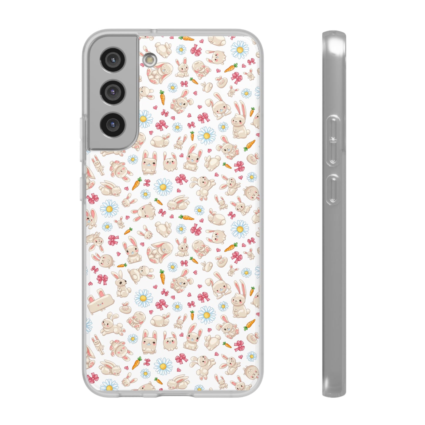 Cute Wallpaper Bunny Flexi Cases for iPhone and Samsung Accessories, Spring, Easter Gift, Animal Print, Pastel Aesthetic, Cute Phone Covers