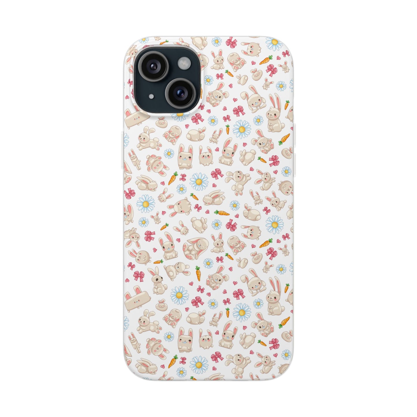 Cute Wallpaper Bunny Flexi Cases for iPhone and Samsung Accessories, Spring, Easter Gift, Animal Print, Pastel Aesthetic, Cute Phone Covers