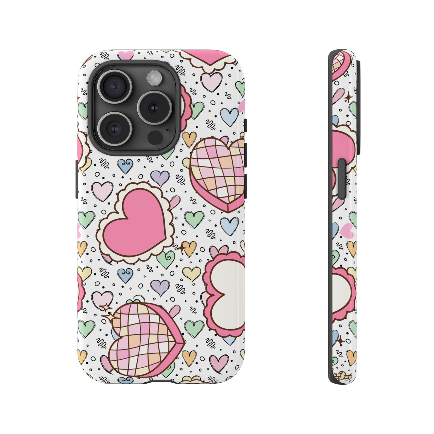 Cute Heart Pattern Phone Case - Tough Cases for Valentine's Day & Everyday Use