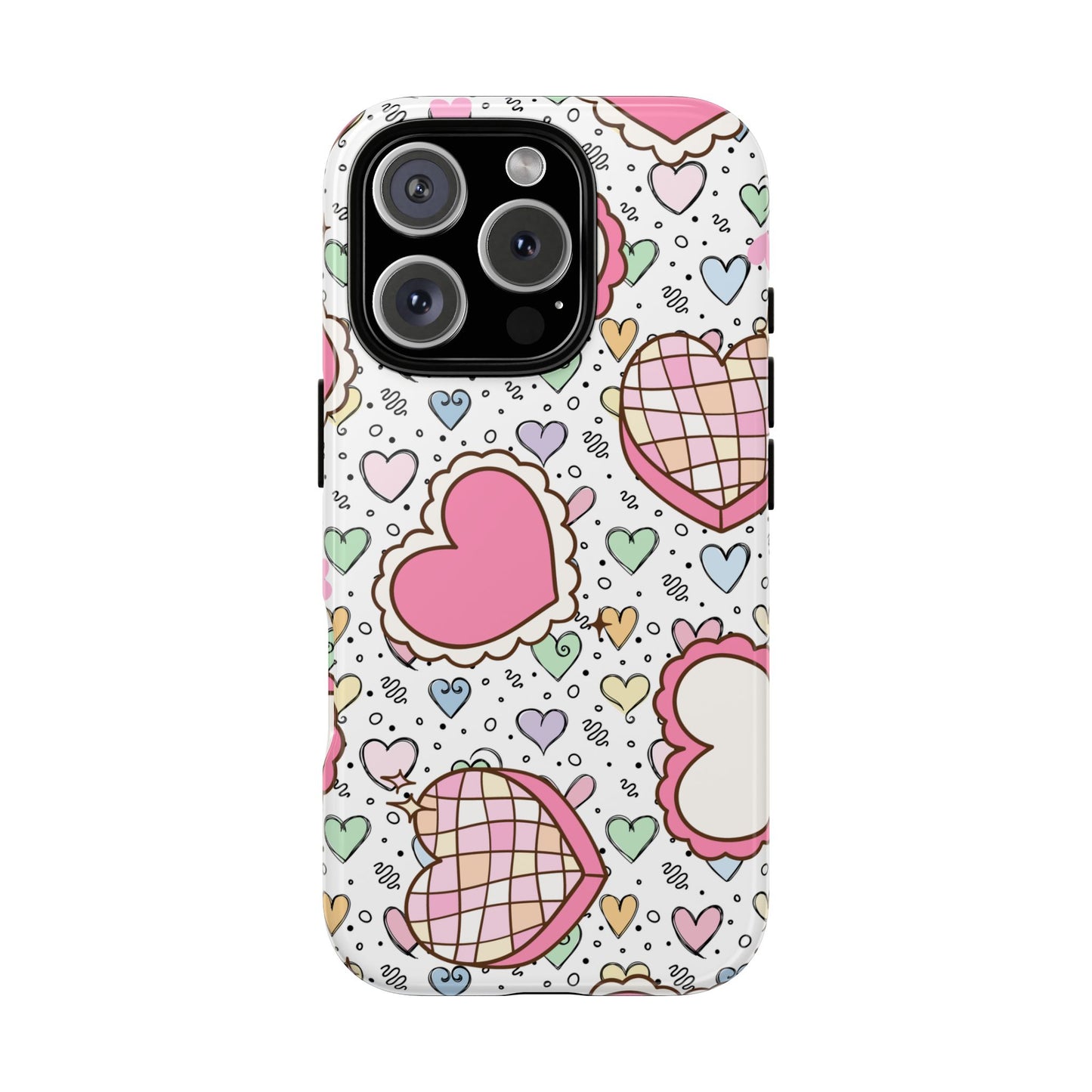 Cute Heart Pattern Phone Case - Tough Cases for Valentine's Day & Everyday Use