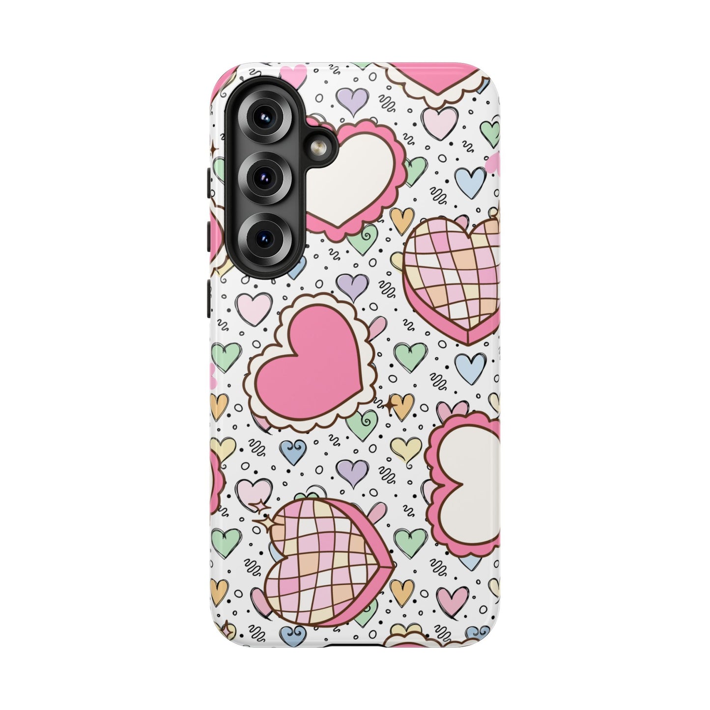 Cute Heart Pattern Phone Case - Tough Cases for Valentine's Day & Everyday Use