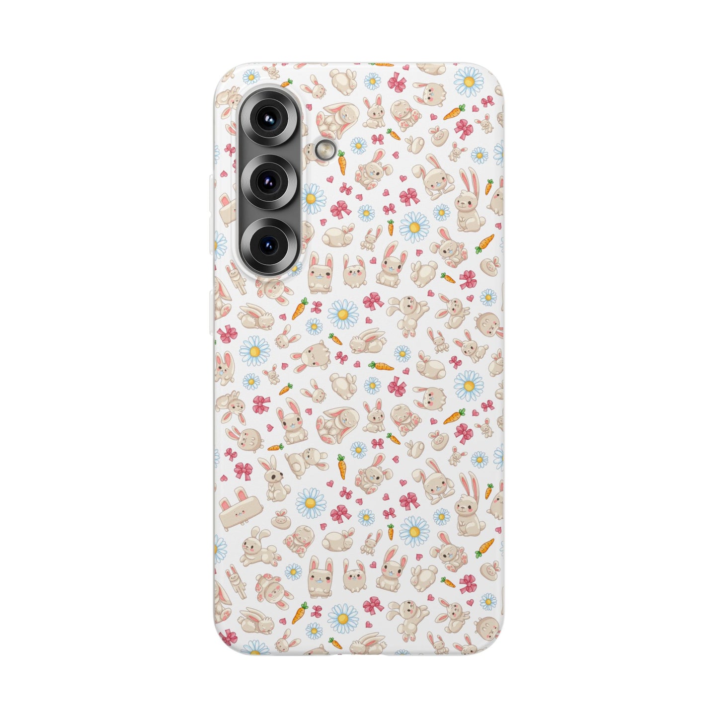 Cute Wallpaper Bunny Flexi Cases for iPhone and Samsung Accessories, Spring, Easter Gift, Animal Print, Pastel Aesthetic, Cute Phone Covers