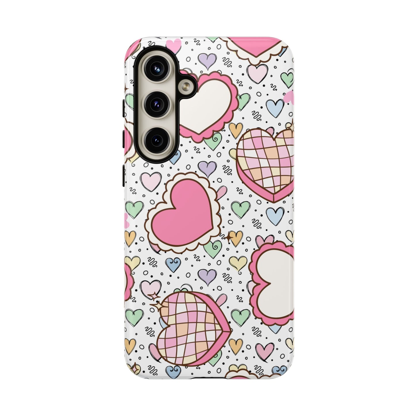 Cute Heart Pattern Phone Case - Tough Cases for Valentine's Day & Everyday Use