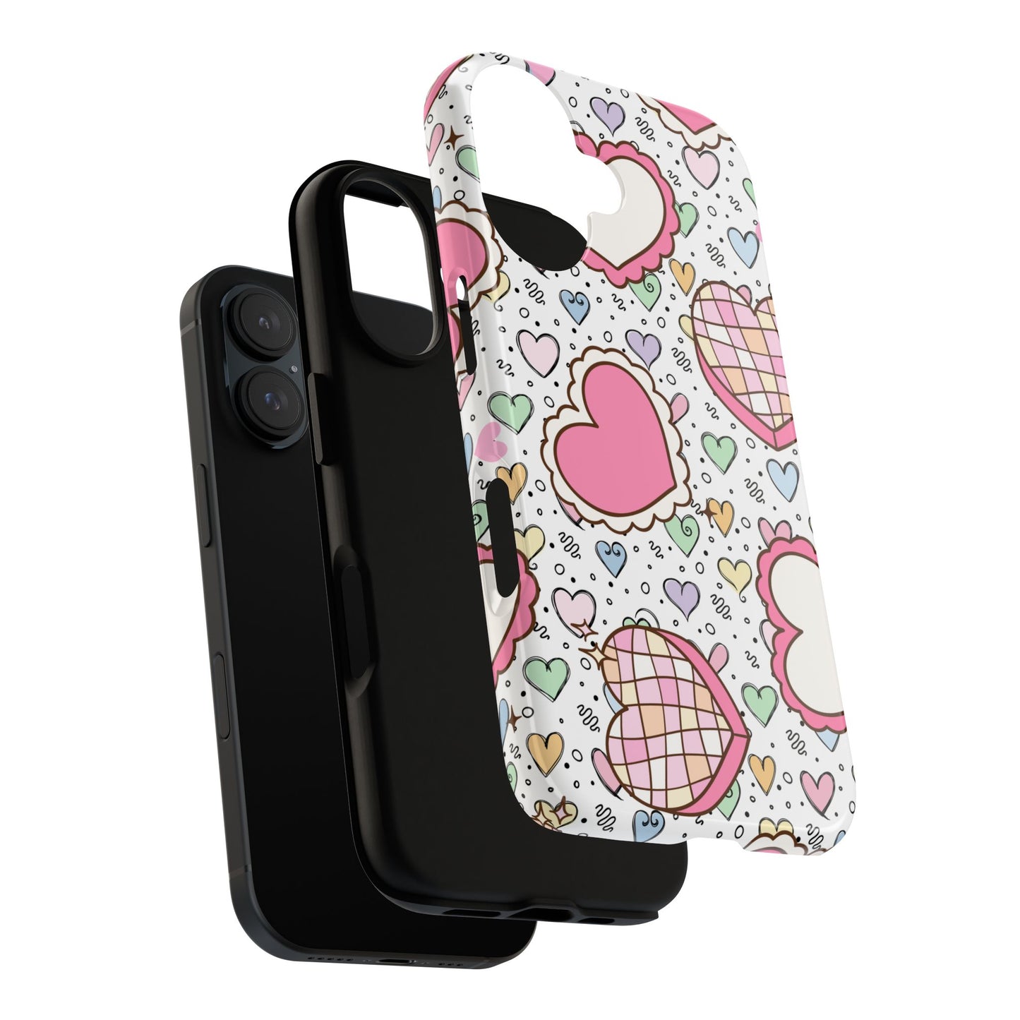 Cute Heart Pattern Phone Case - Tough Cases for Valentine's Day & Everyday Use