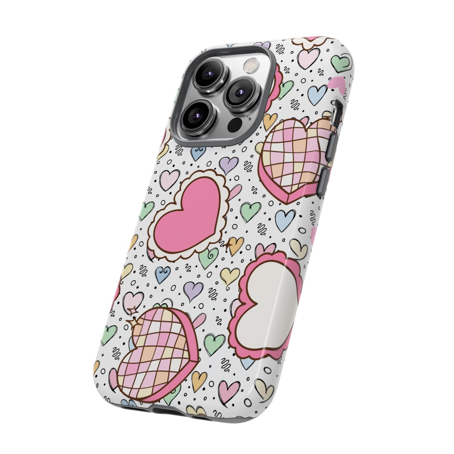 Cute Heart Pattern Phone Case - Tough Cases for Valentine's Day & Everyday Use