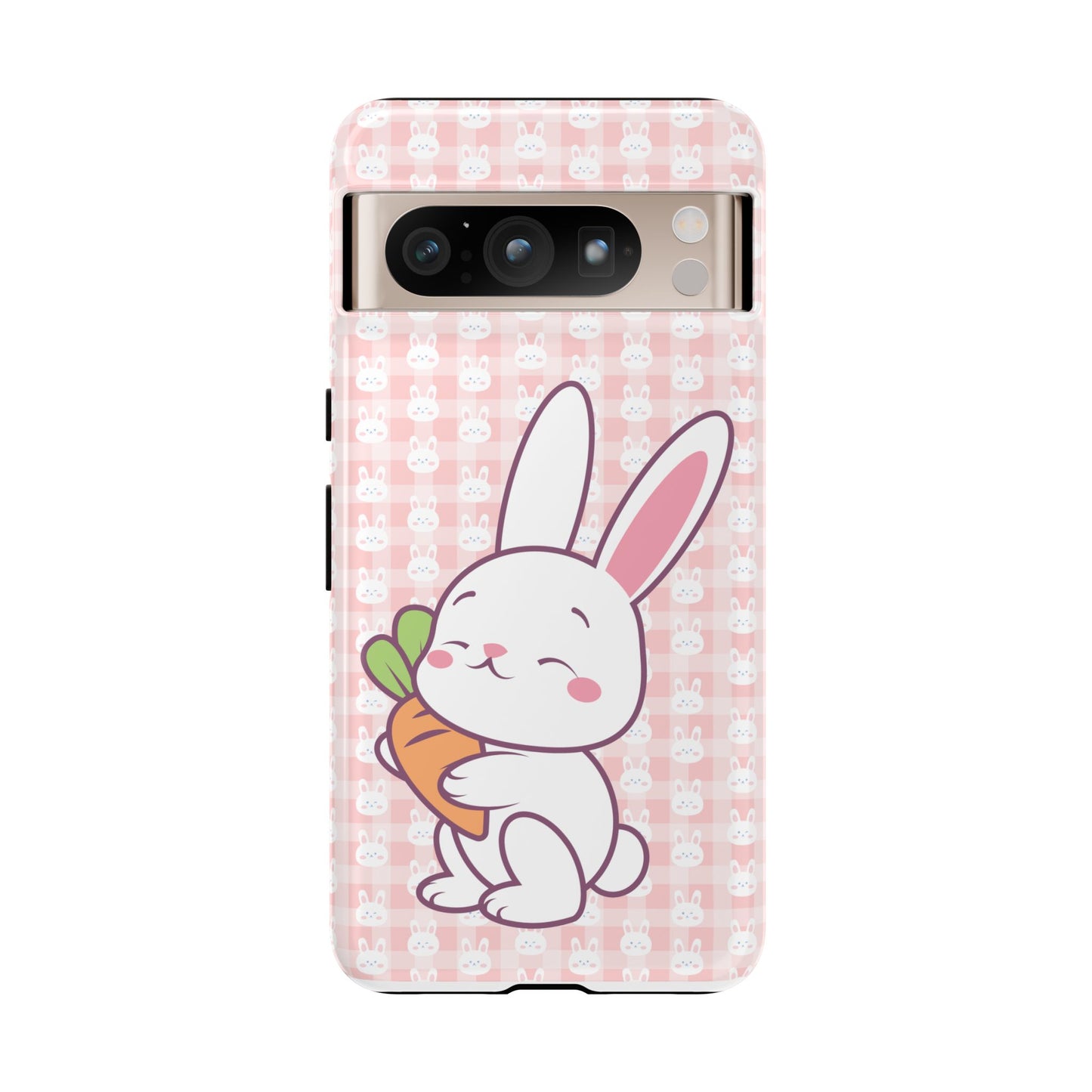 Google Pixel Phone Cases, Cute Bunny Carrot Design - Protective Cover, Easter Gift, Animal Lover Accessory, Hard Shell Protector, Easter Bunny Phone Case