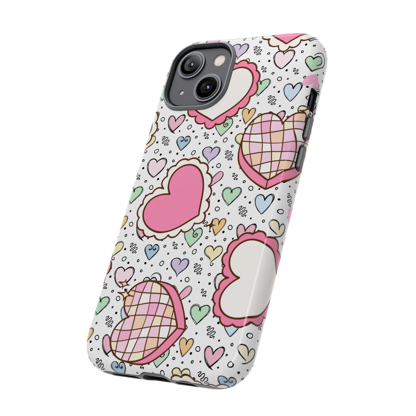Cute Heart Pattern Phone Case - Tough Cases for Valentine's Day & Everyday Use