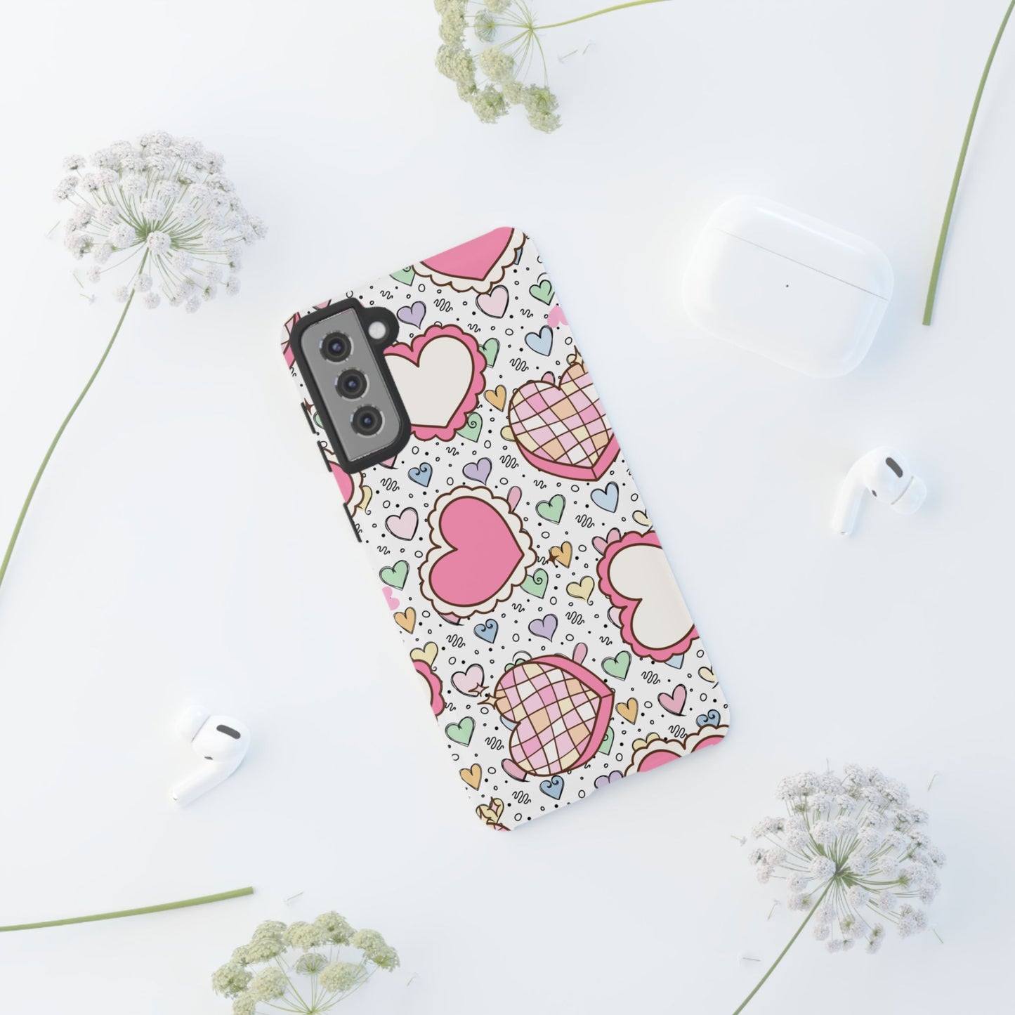 Cute Heart Pattern Phone Case - Tough Cases for Valentine's Day & Everyday Use