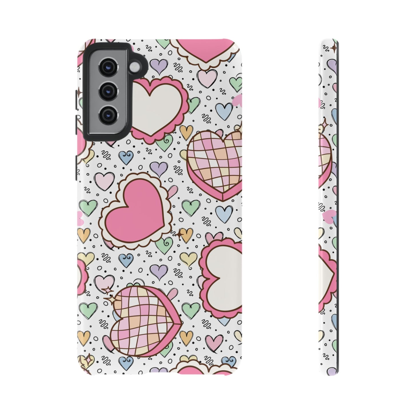 Cute Heart Pattern Phone Case - Tough Cases for Valentine's Day & Everyday Use