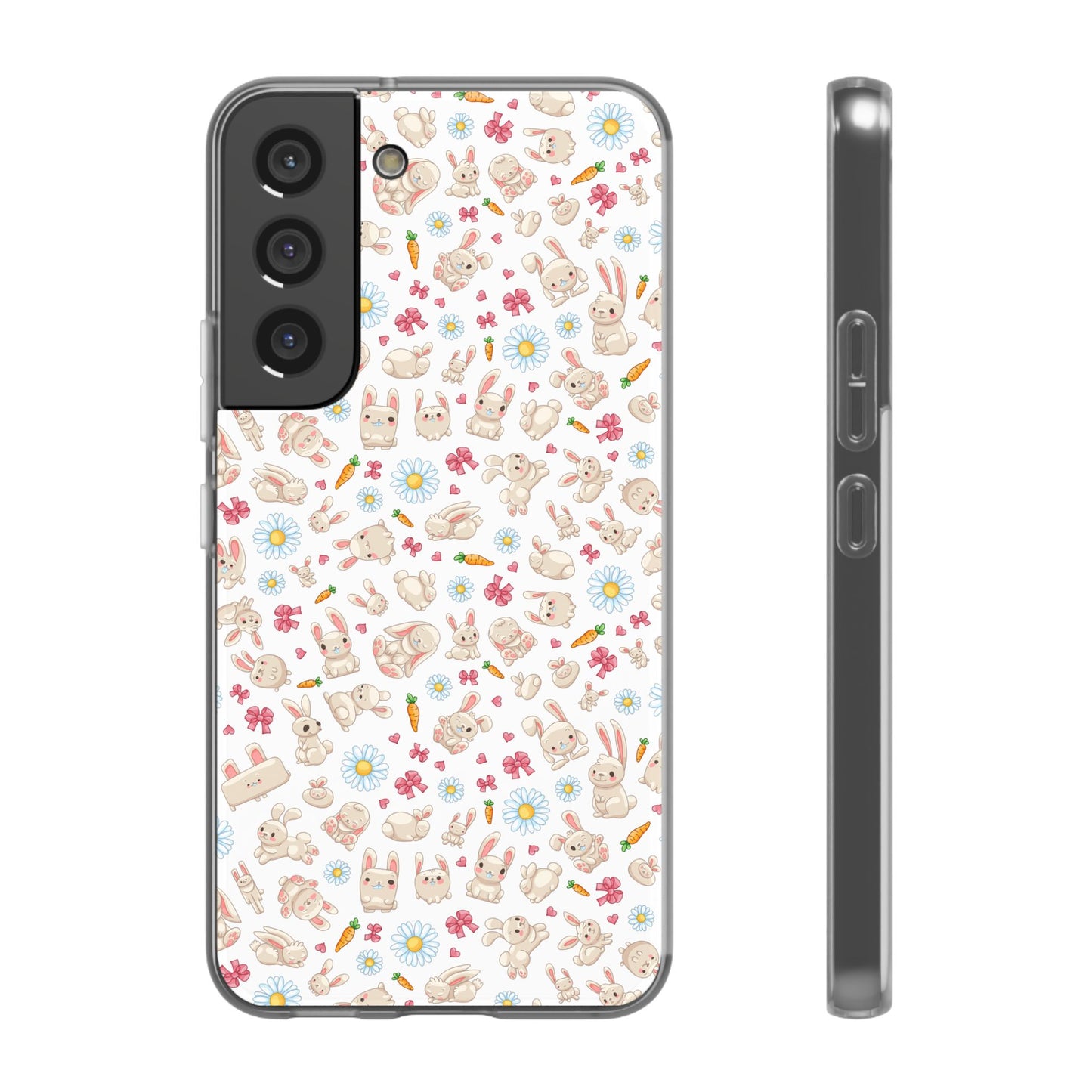 Cute Wallpaper Bunny Flexi Cases for iPhone and Samsung Accessories, Spring, Easter Gift, Animal Print, Pastel Aesthetic, Cute Phone Covers