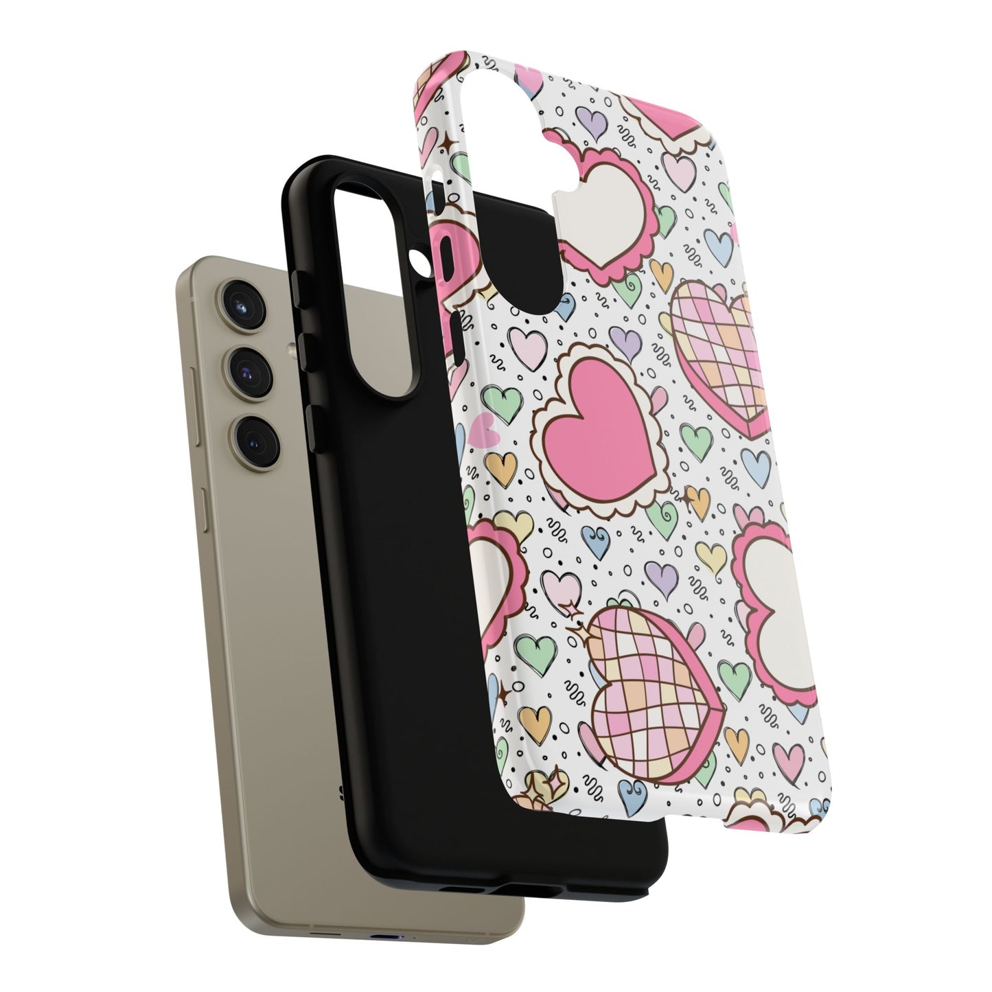 Cute Heart Pattern Phone Case - Tough Cases for Valentine's Day & Everyday Use