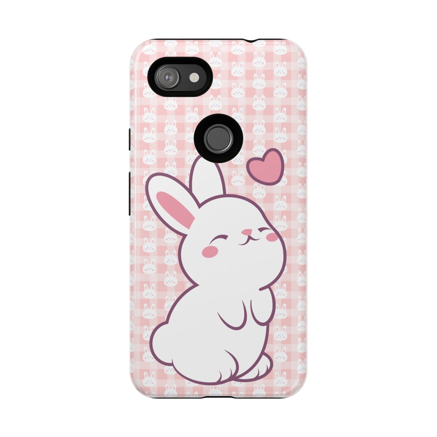 Google Pixel Phone Case, Cute Lovely Bunny Kawaii Tough Cases, Rabbit Animal Lover Gift, Protective Cover, Adorable Pink Design, Easter Accessory, Hard