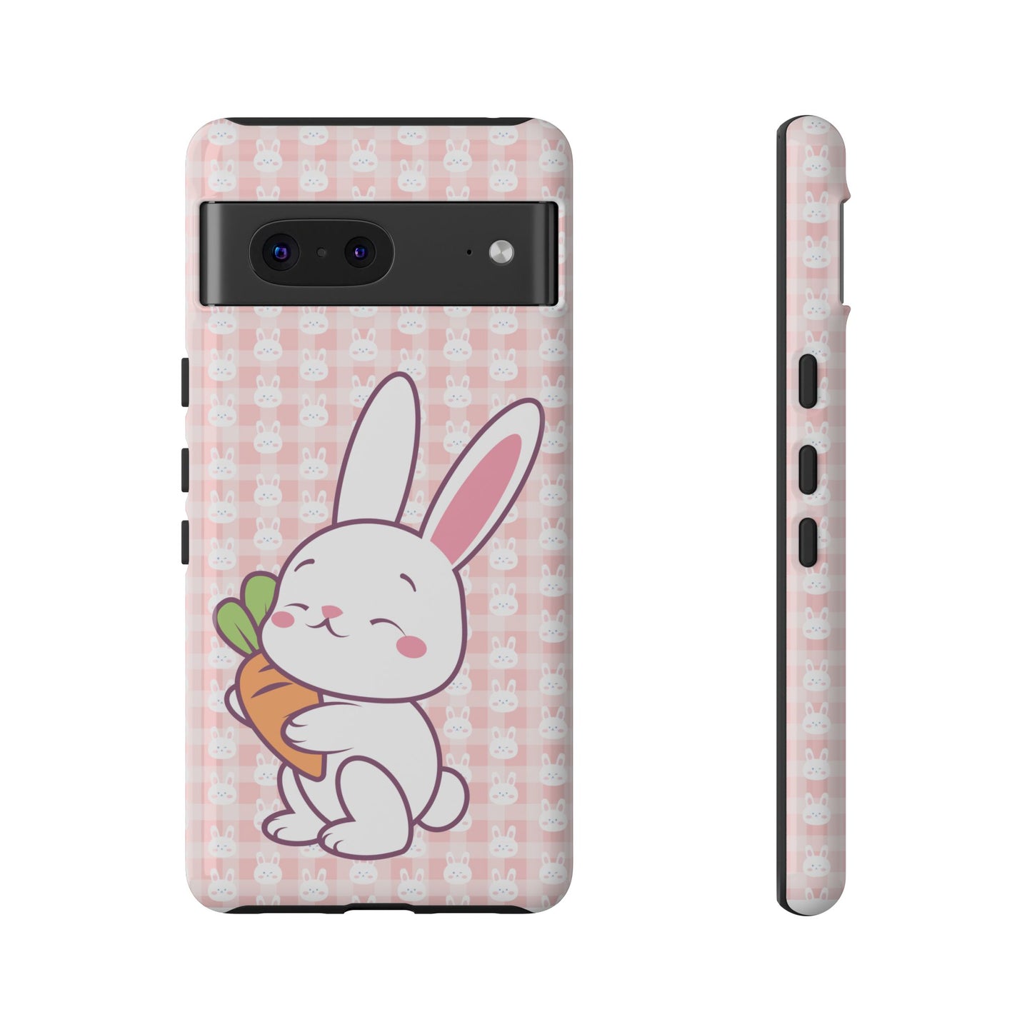 Google Pixel Phone Cases, Cute Bunny Carrot Design - Protective Cover, Easter Gift, Animal Lover Accessory, Hard Shell Protector, Easter Bunny Phone Case