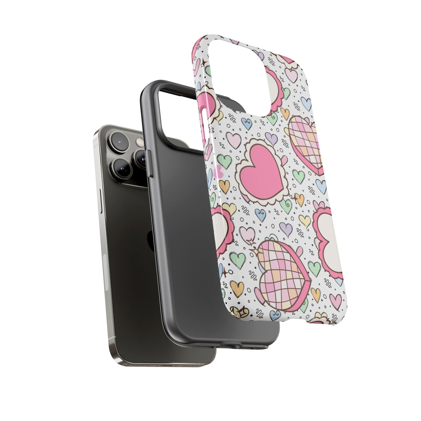 Cute Heart Pattern Phone Case - Tough Cases for Valentine's Day & Everyday Use