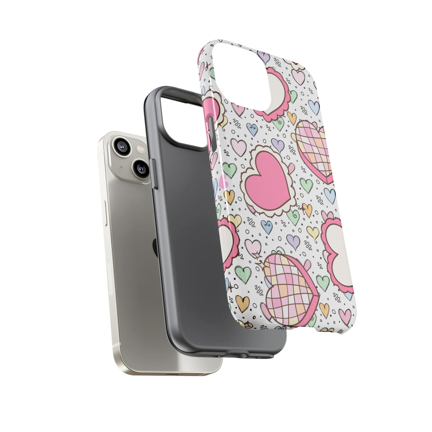 Cute Heart Pattern Phone Case - Tough Cases for Valentine's Day & Everyday Use