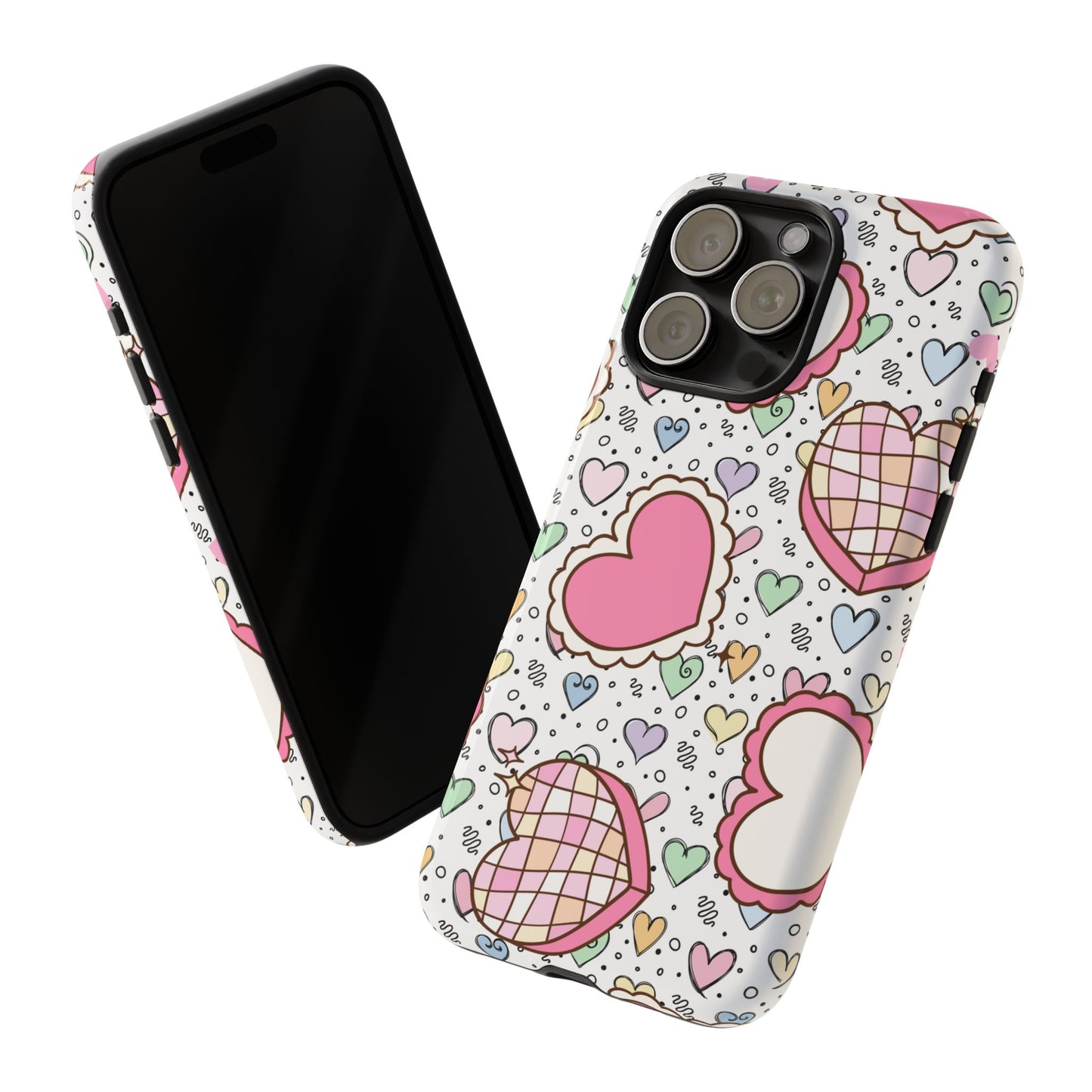 Cute Heart Pattern Phone Case - Tough Cases for Valentine's Day & Everyday Use