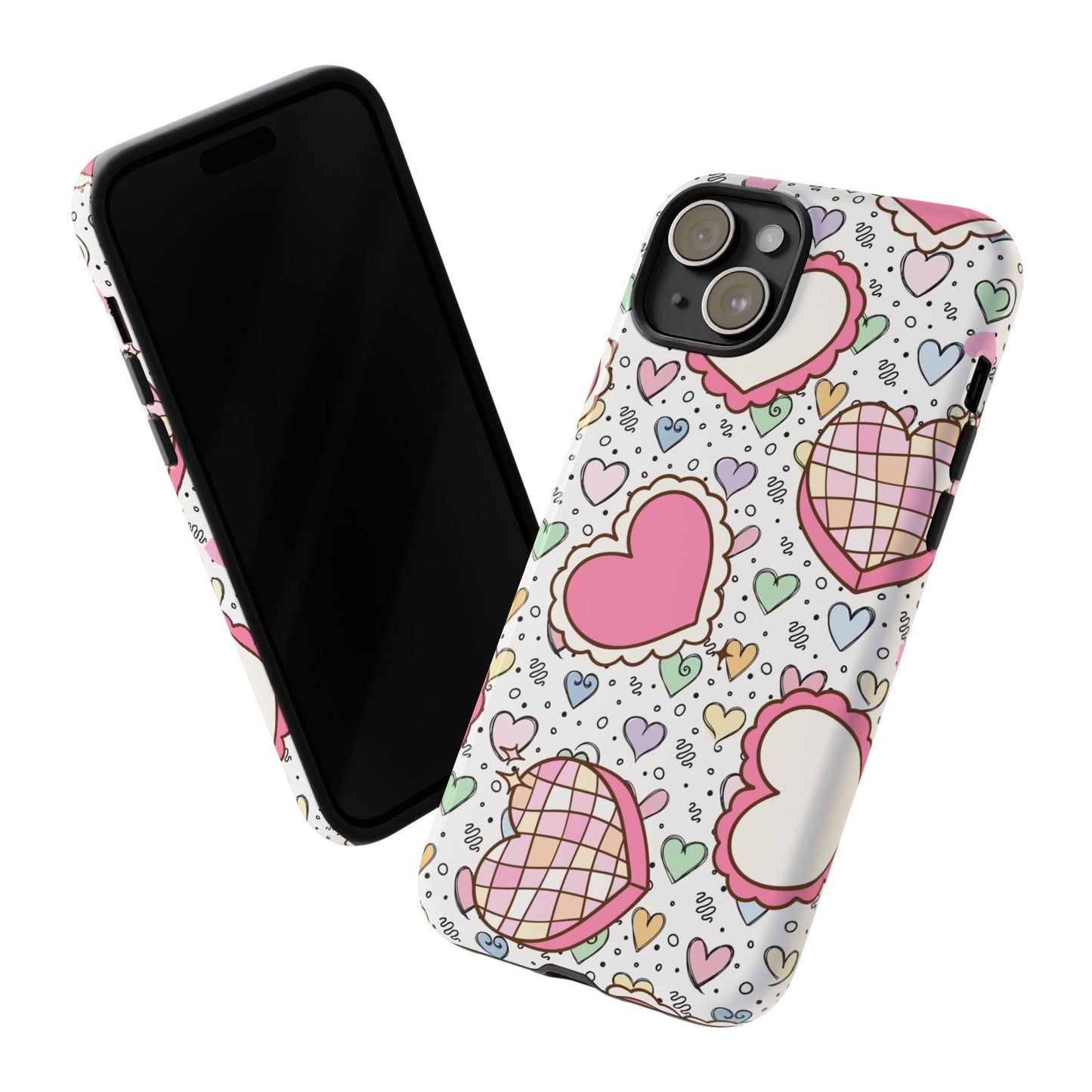 Cute Heart Pattern Phone Case - Tough Cases for Valentine's Day & Everyday Use