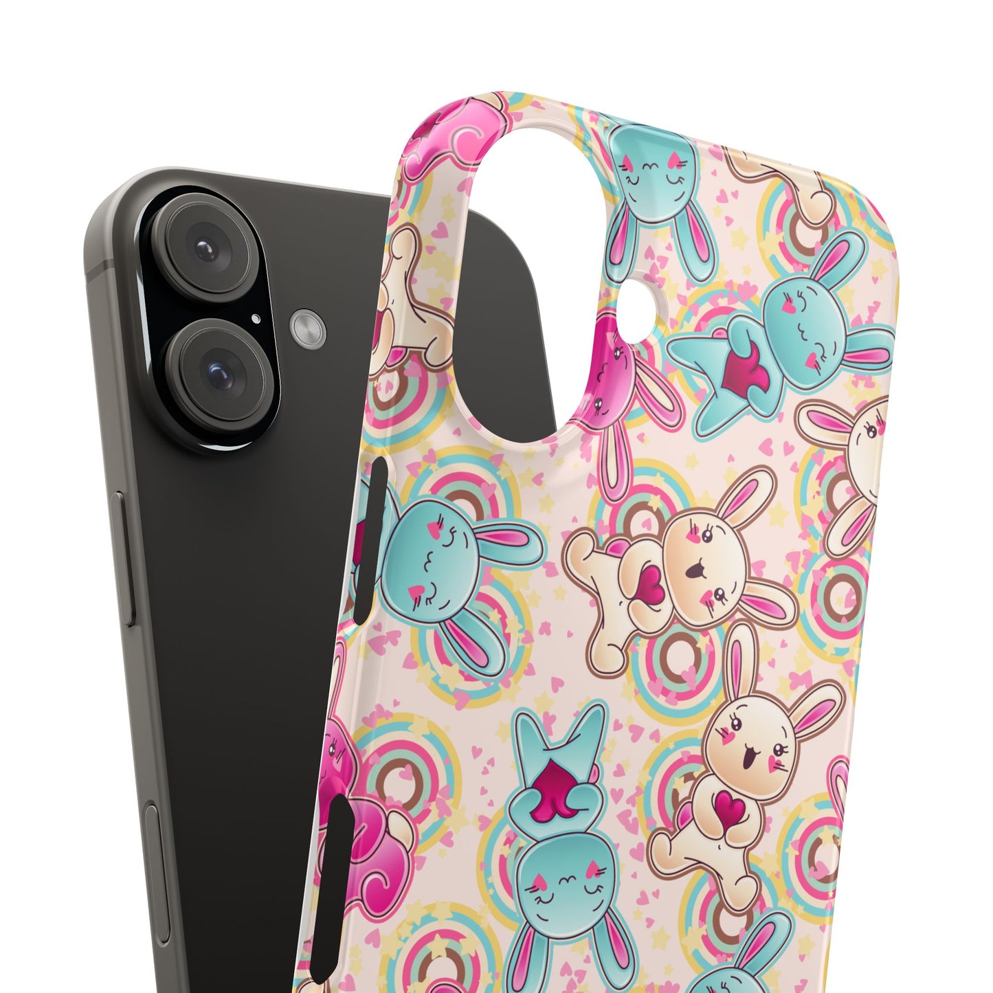 Colorful Bunny Snap Case for iPhone | Cute Bunny Phone Cover