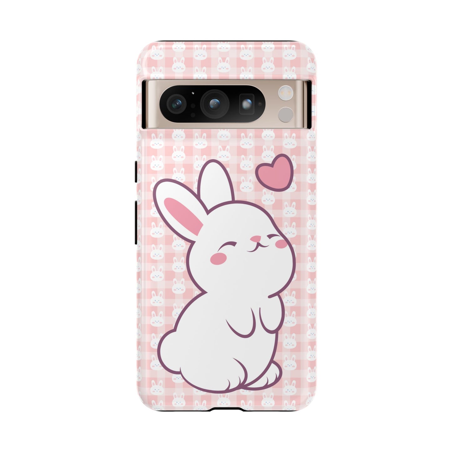Google Pixel Phone Case, Cute Lovely Bunny Kawaii Tough Cases, Rabbit Animal Lover Gift, Protective Cover, Adorable Pink Design, Easter Accessory, Hard