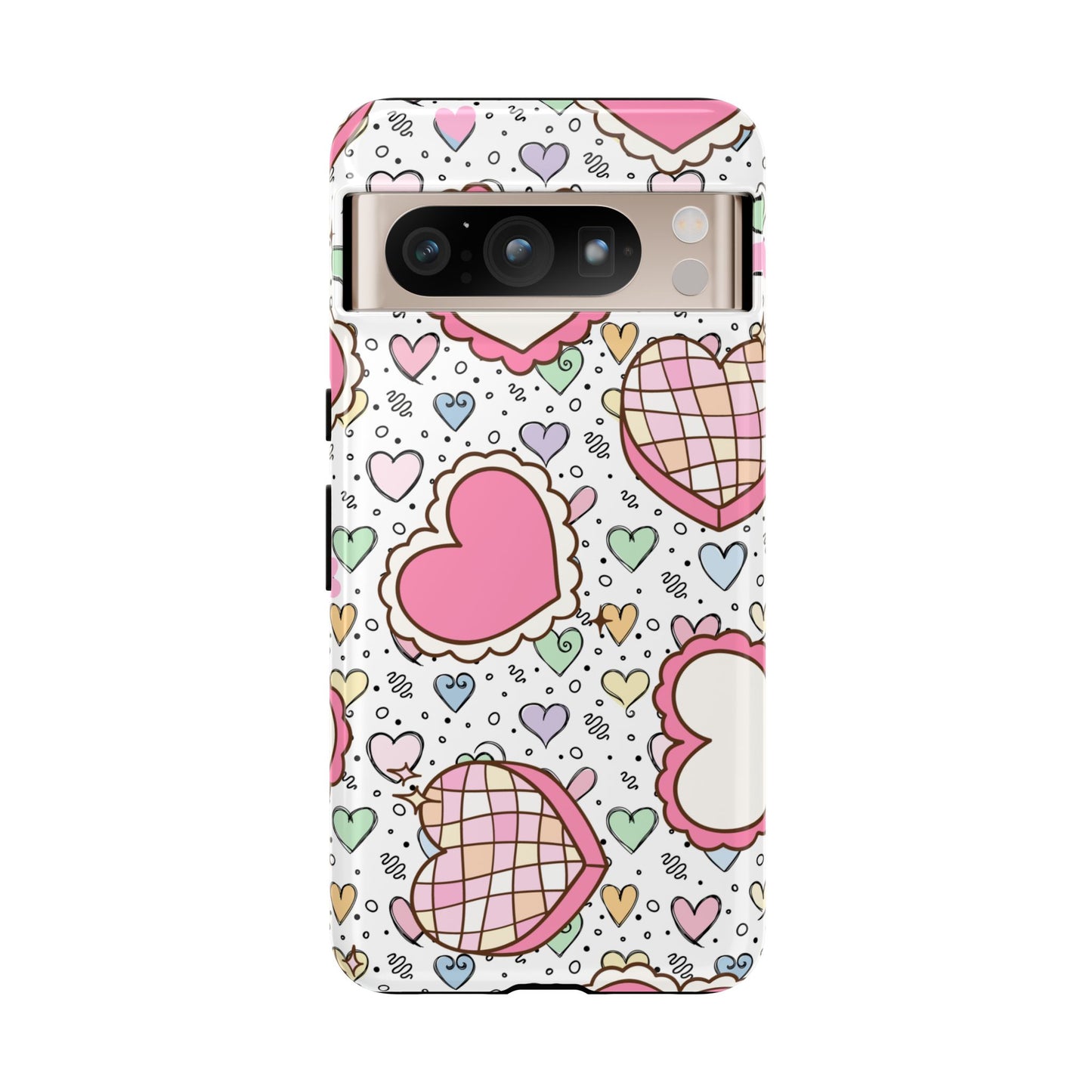 Cute Heart Pattern Phone Case - Tough Cases for Valentine's Day & Everyday Use