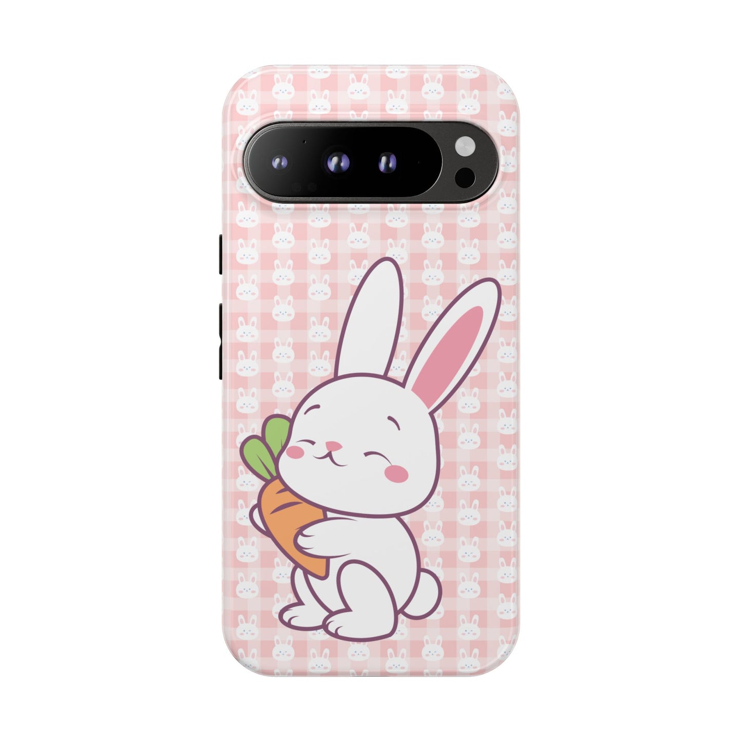 Google Pixel Phone Cases, Cute Bunny Carrot Design - Protective Cover, Easter Gift, Animal Lover Accessory, Hard Shell Protector, Easter Bunny Phone Case