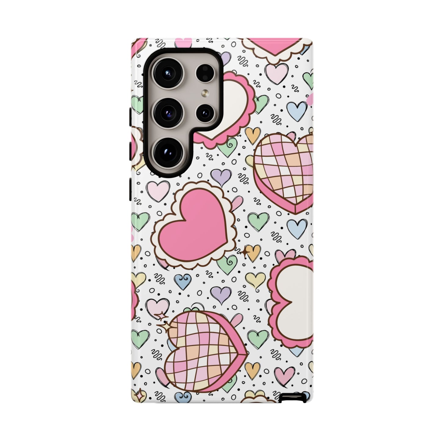 Cute Heart Pattern Phone Case - Tough Cases for Valentine's Day & Everyday Use