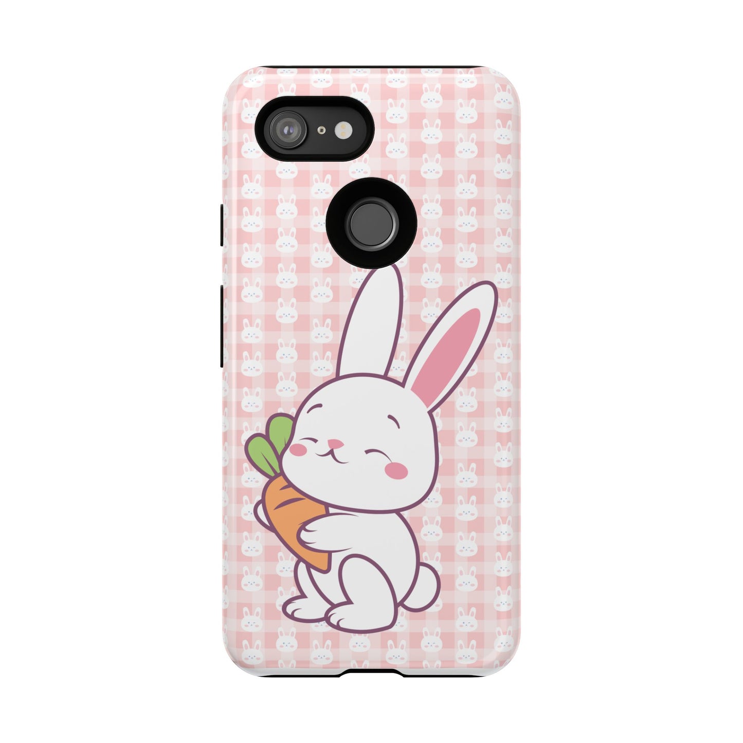 Google Pixel Phone Cases, Cute Bunny Carrot Design - Protective Cover, Easter Gift, Animal Lover Accessory, Hard Shell Protector, Easter Bunny Phone Case