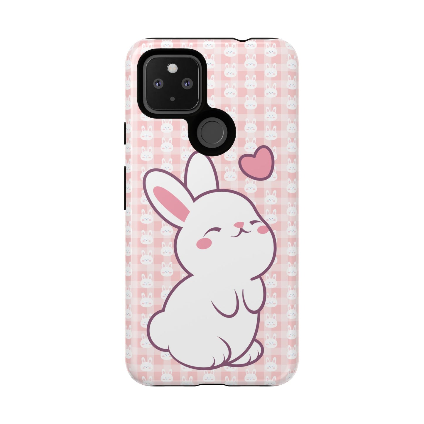 Google Pixel Phone Case, Cute Lovely Bunny Kawaii Tough Cases, Rabbit Animal Lover Gift, Protective Cover, Adorable Pink Design, Easter Accessory, Hard