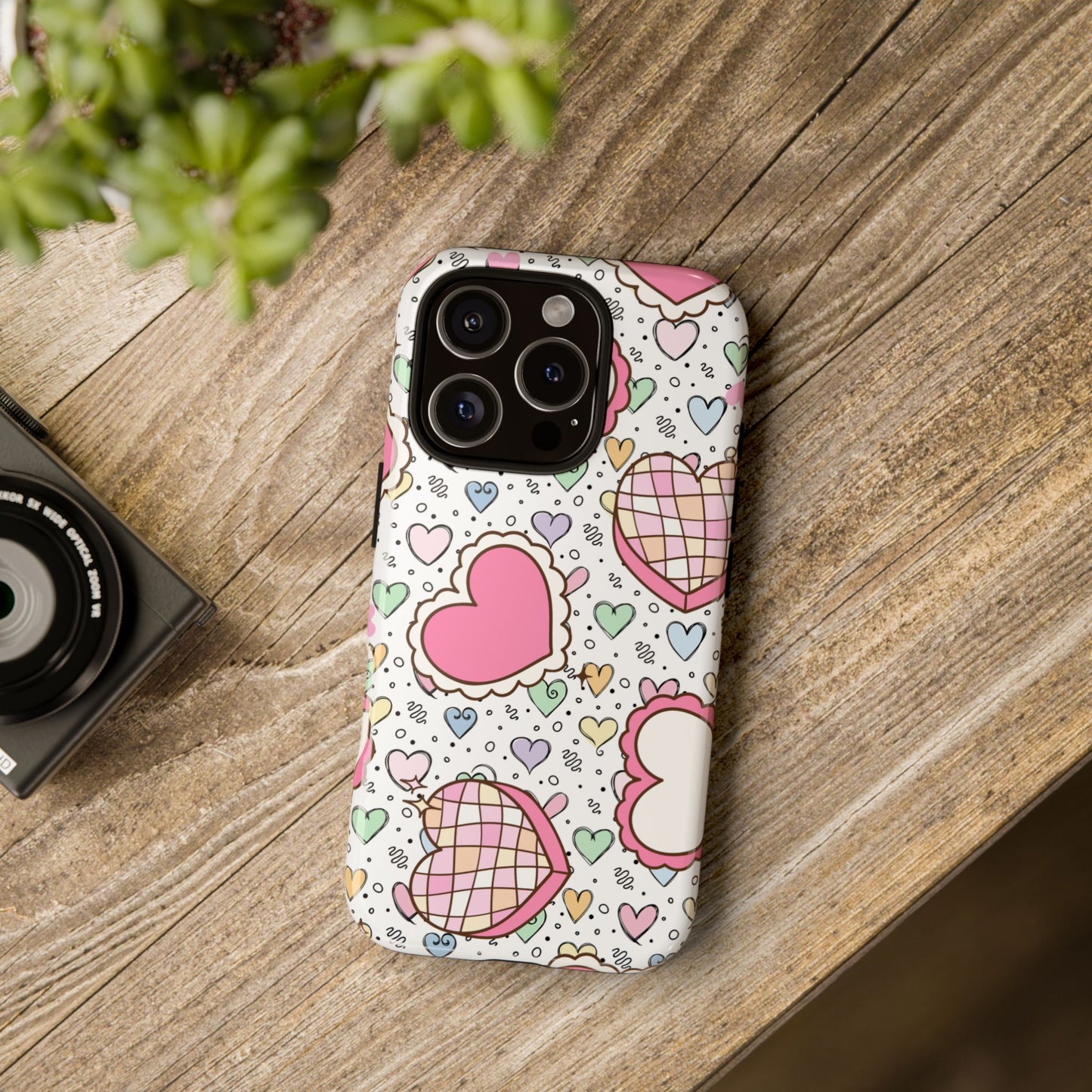 Cute Heart Pattern Phone Case - Tough Cases for Valentine's Day & Everyday Use