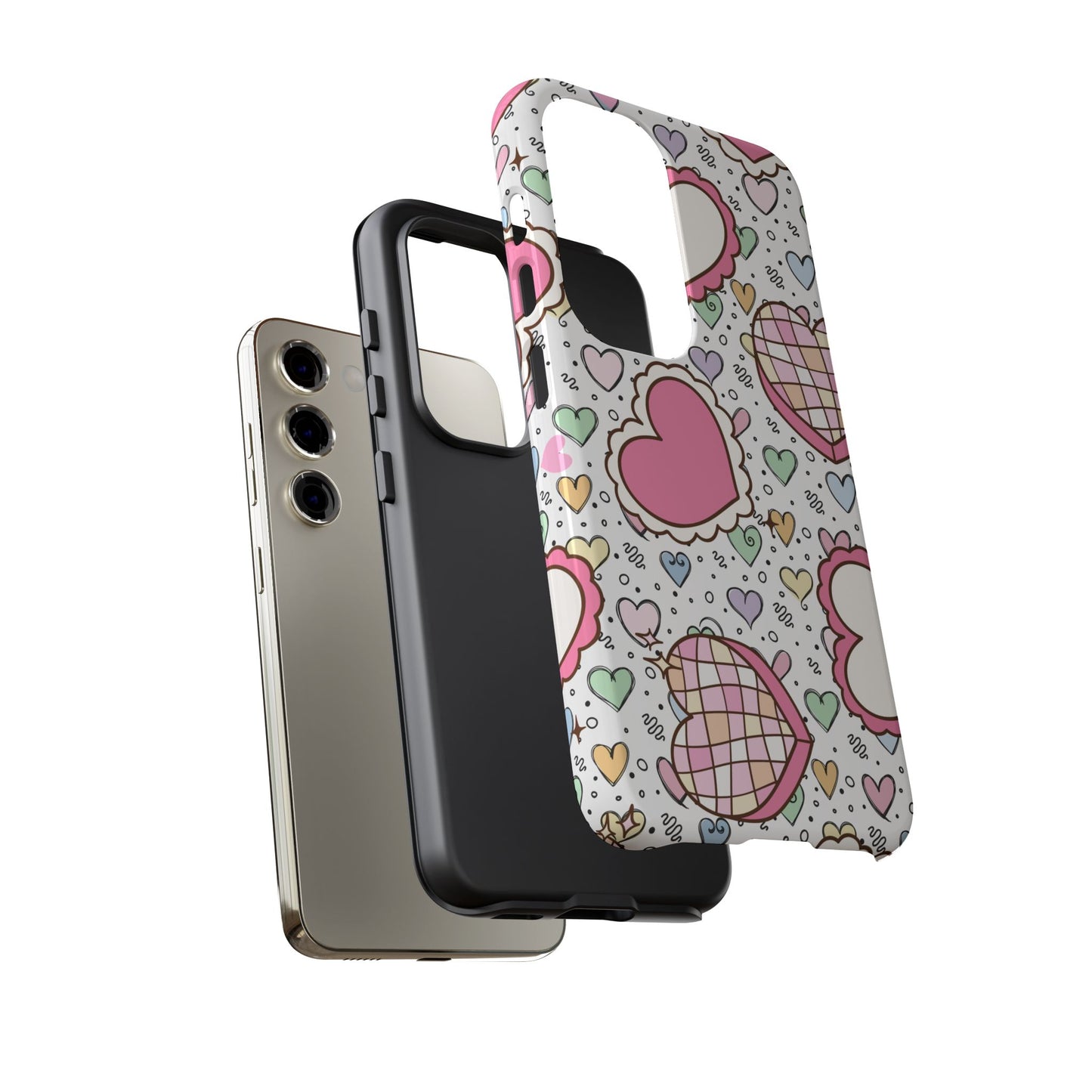 Cute Heart Pattern Phone Case - Tough Cases for Valentine's Day & Everyday Use