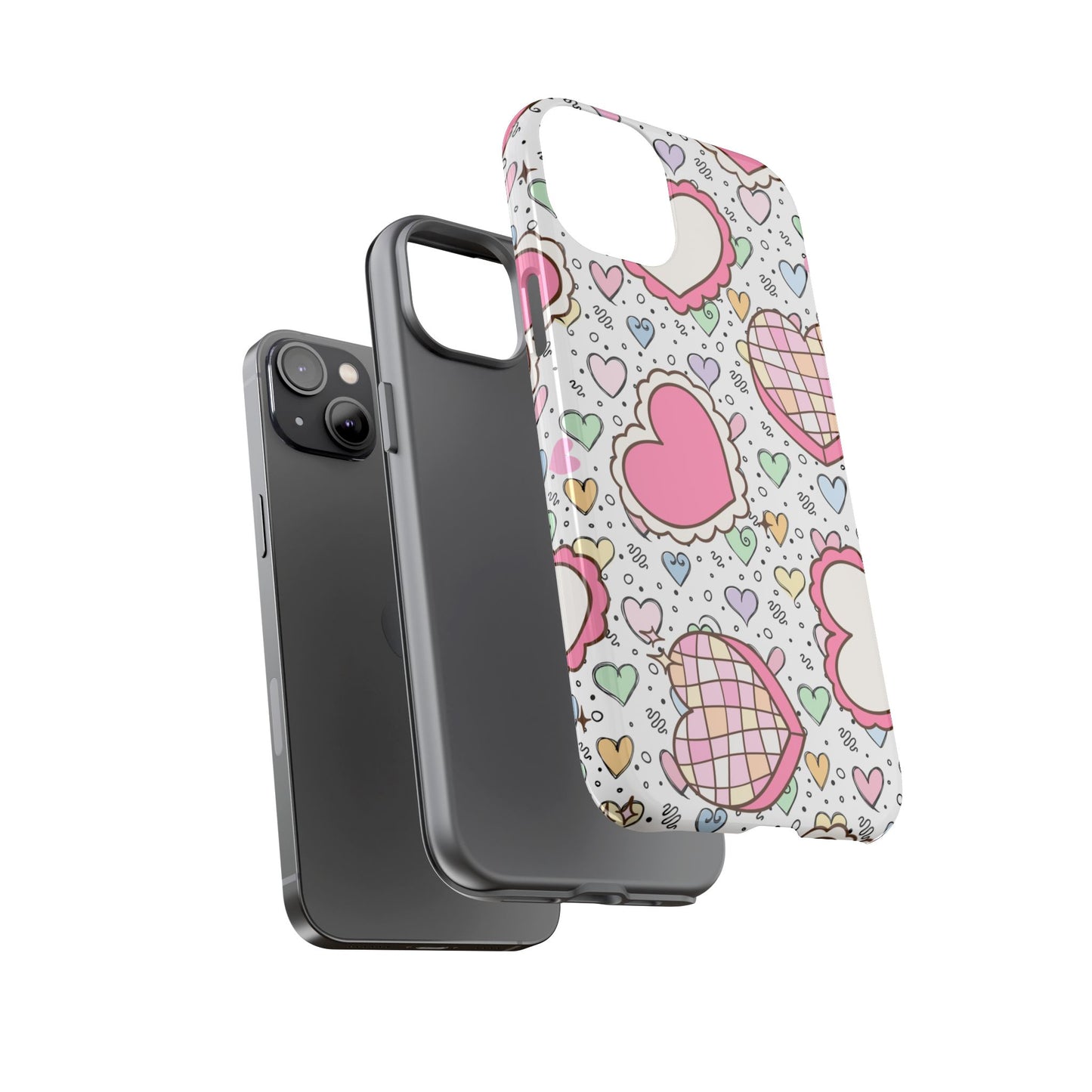 Cute Heart Pattern Phone Case - Tough Cases for Valentine's Day & Everyday Use