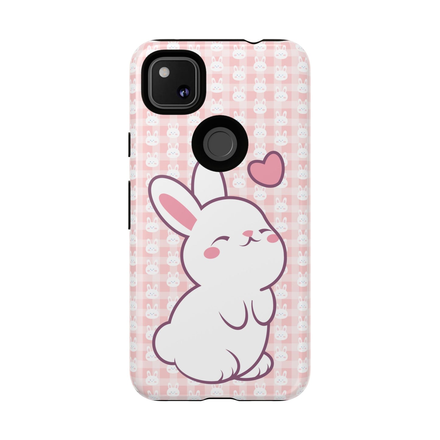 Google Pixel Phone Case, Cute Lovely Bunny Kawaii Tough Cases, Rabbit Animal Lover Gift, Protective Cover, Adorable Pink Design, Easter Accessory, Hard