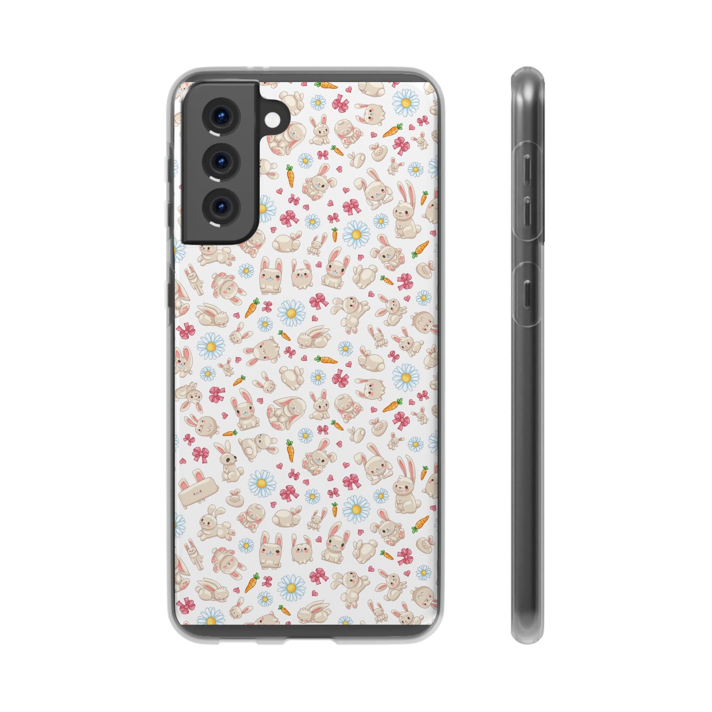 Cute Wallpaper Bunny Flexi Cases for iPhone and Samsung Accessories, Spring, Easter Gift, Animal Print, Pastel Aesthetic, Cute Phone Covers