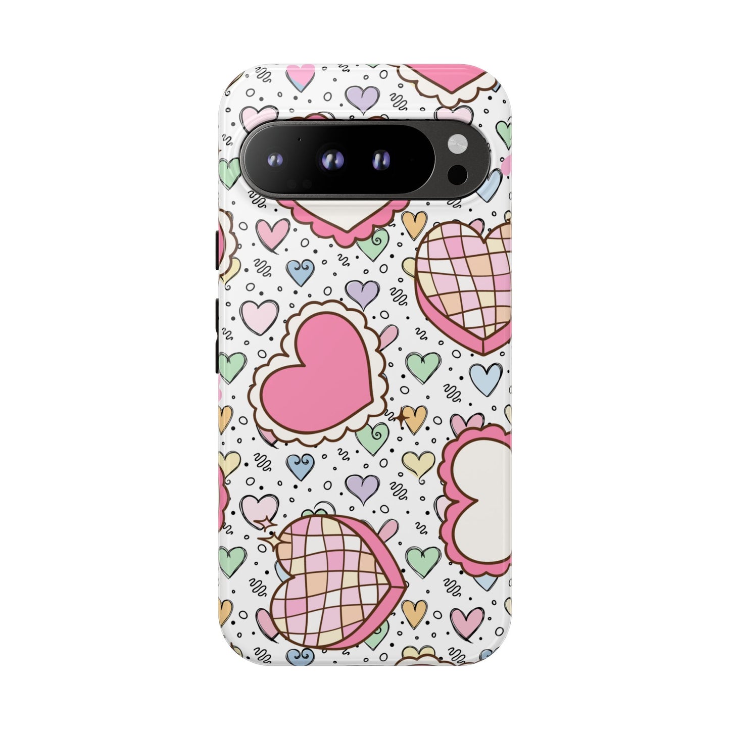 Cute Heart Pattern Phone Case - Tough Cases for Valentine's Day & Everyday Use