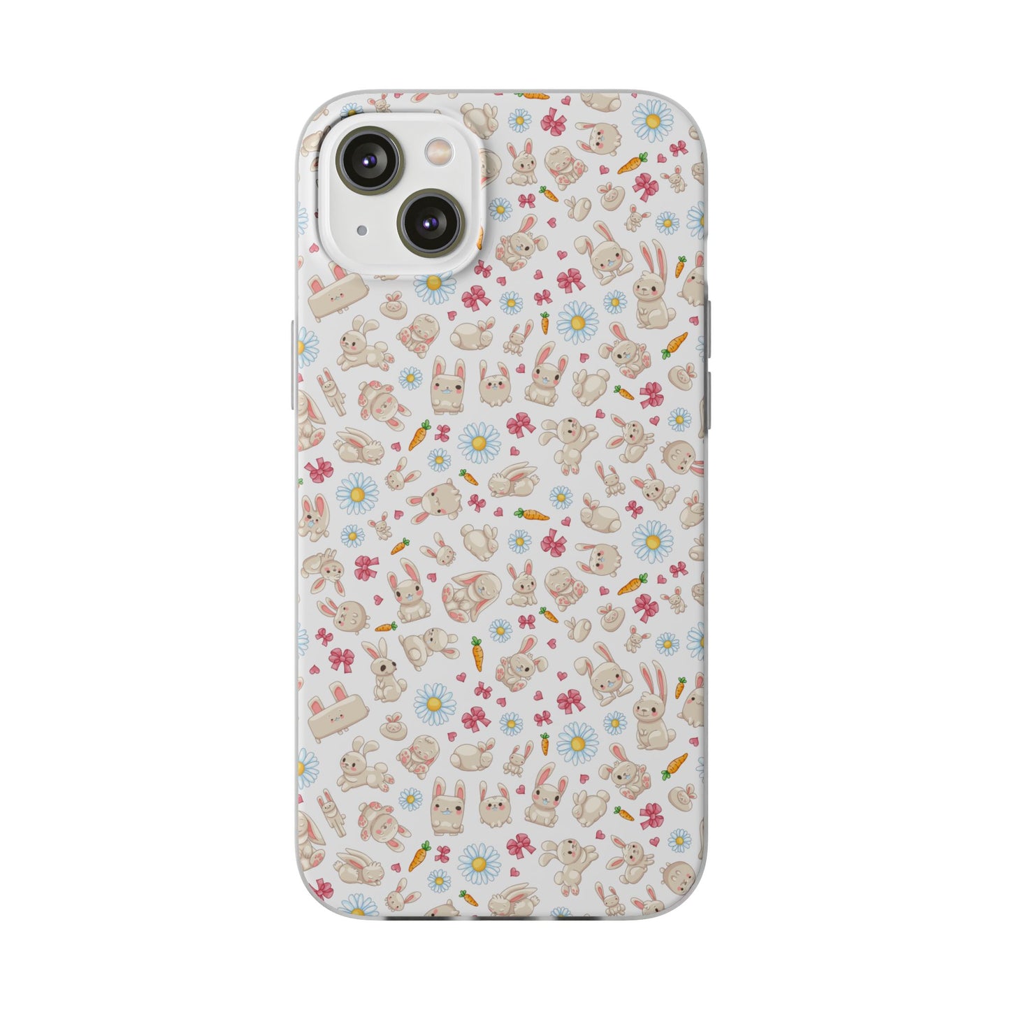 Cute Wallpaper Bunny Flexi Cases for iPhone and Samsung Accessories, Spring, Easter Gift, Animal Print, Pastel Aesthetic, Cute Phone Covers