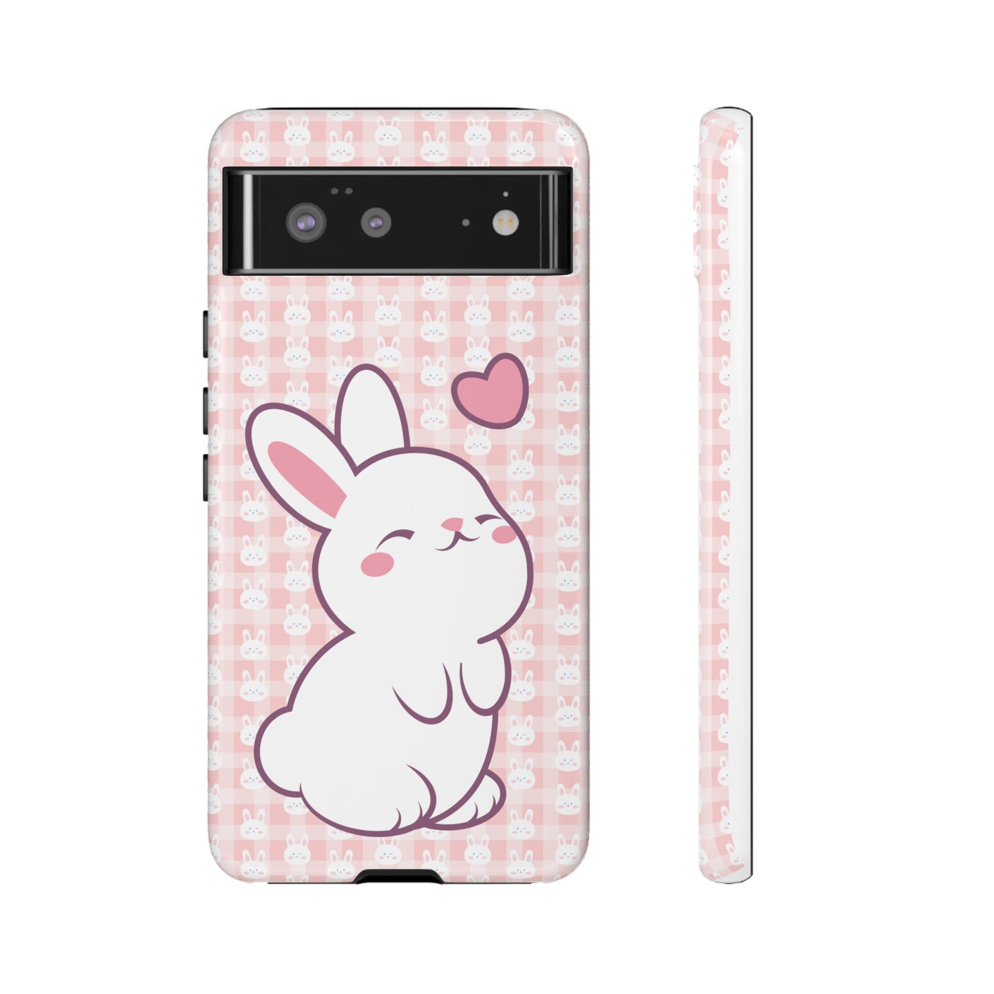 Google Pixel Phone Case, Cute Lovely Bunny Kawaii Tough Cases, Rabbit Animal Lover Gift, Protective Cover, Adorable Pink Design, Easter Accessory, Hard