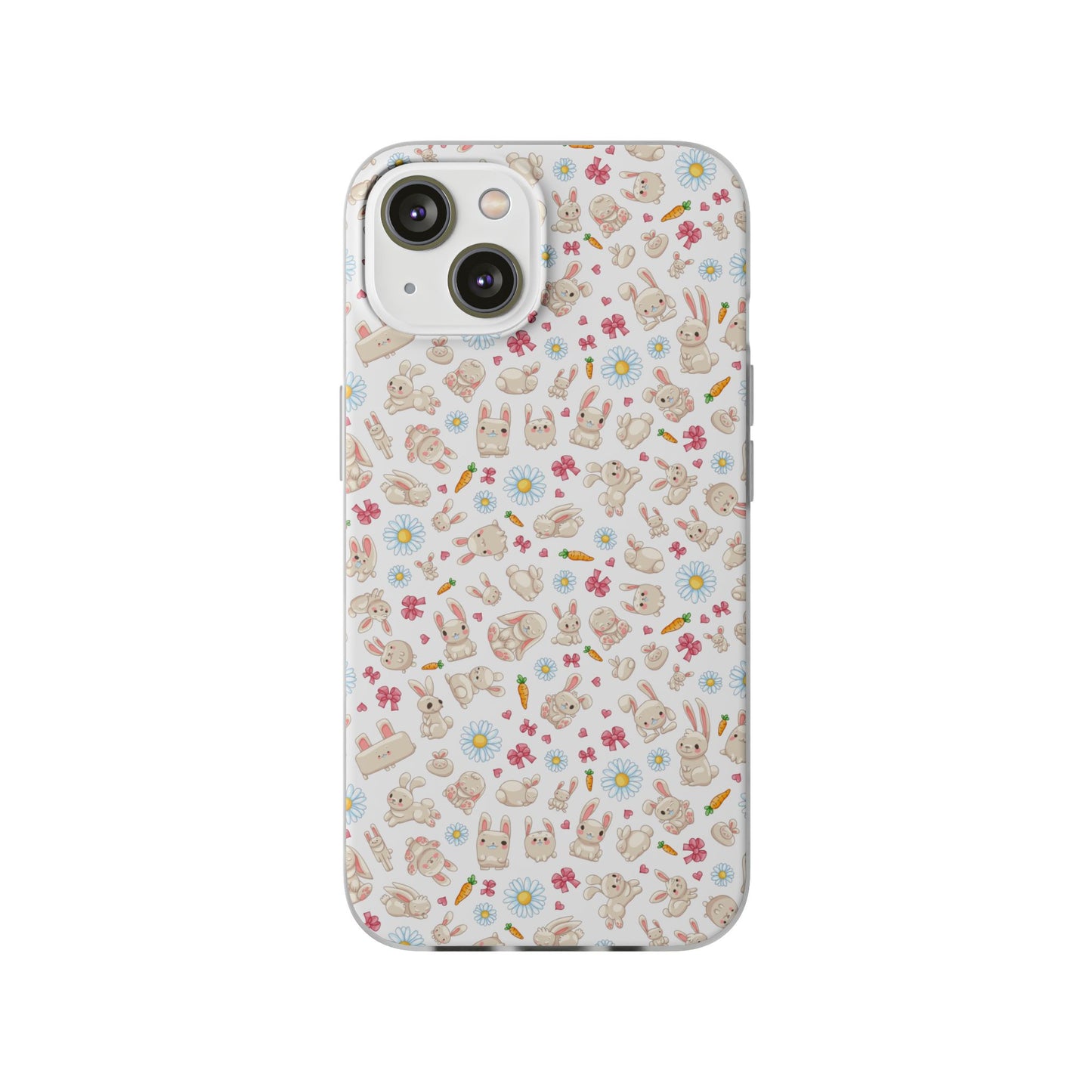 Cute Wallpaper Bunny Flexi Cases for iPhone and Samsung Accessories, Spring, Easter Gift, Animal Print, Pastel Aesthetic, Cute Phone Covers