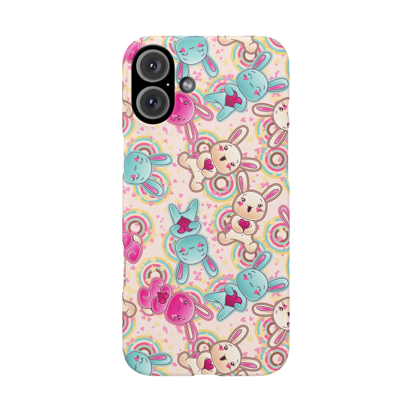 Colorful Bunny Snap Case for iPhone | Cute Bunny Phone Cover