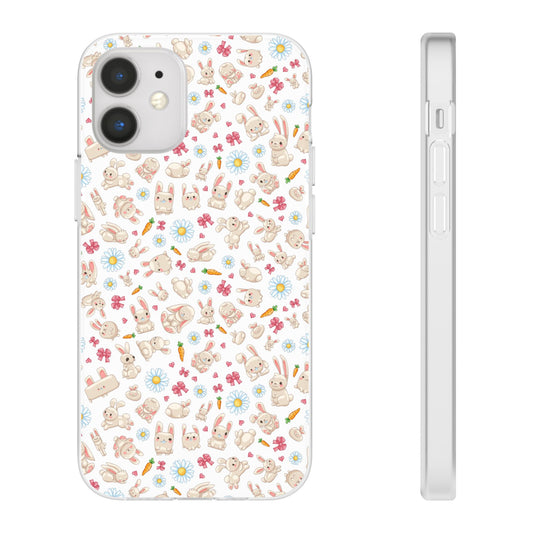 Cute Wallpaper Bunny Flexi Cases for iPhone and Samsung Accessories, Spring, Easter Gift, Animal Print, Pastel Aesthetic, Cute Phone Covers