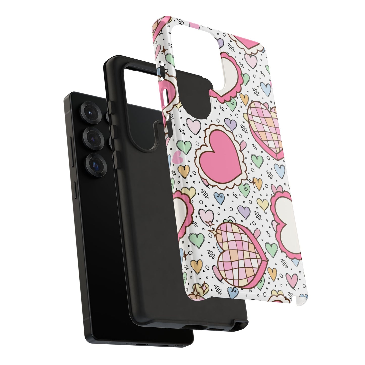 Cute Heart Pattern Phone Case - Tough Cases for Valentine's Day & Everyday Use