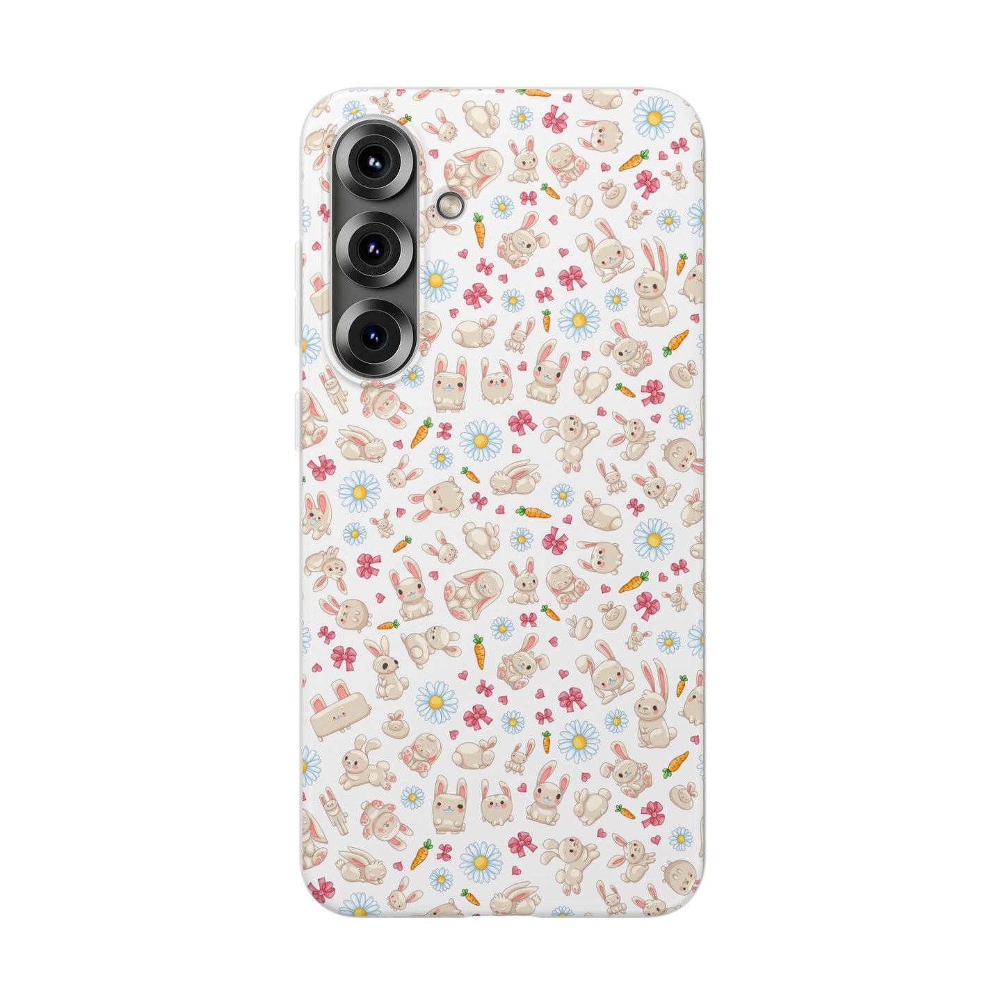 Cute Wallpaper Bunny Flexi Cases for iPhone and Samsung Accessories, Spring, Easter Gift, Animal Print, Pastel Aesthetic, Cute Phone Covers